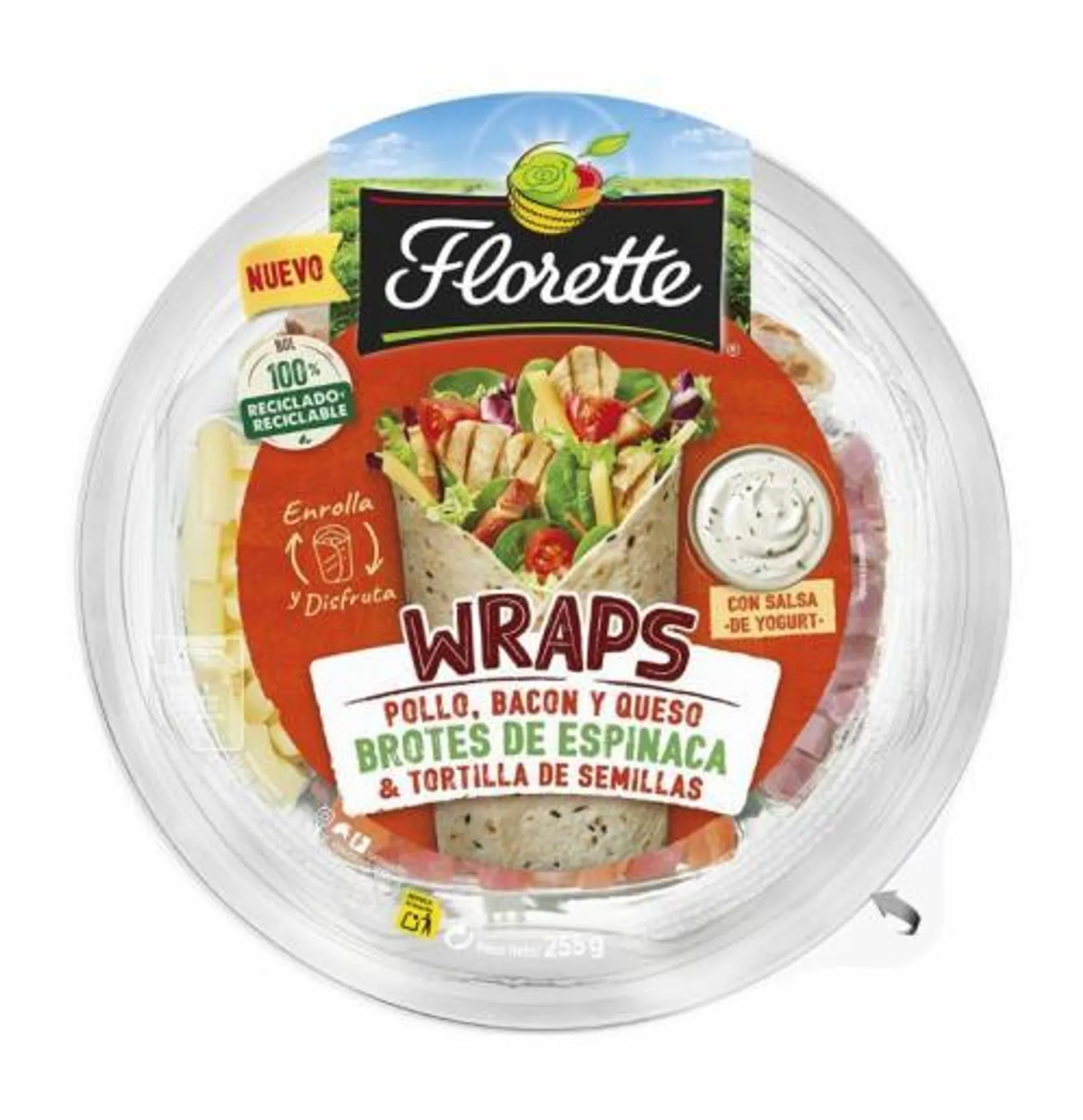 Ensalada completa wraps florette bol 255gr