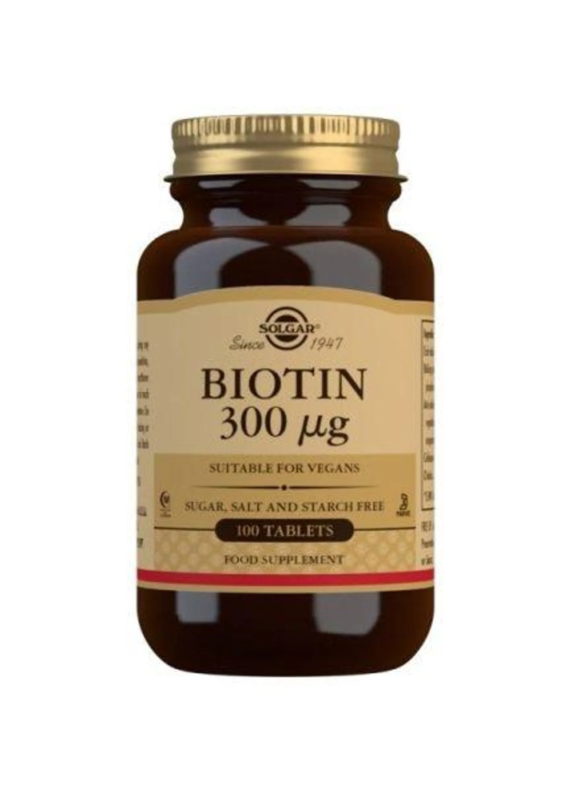 Biotina 300 µG (100 Comprimidos) – Solgar