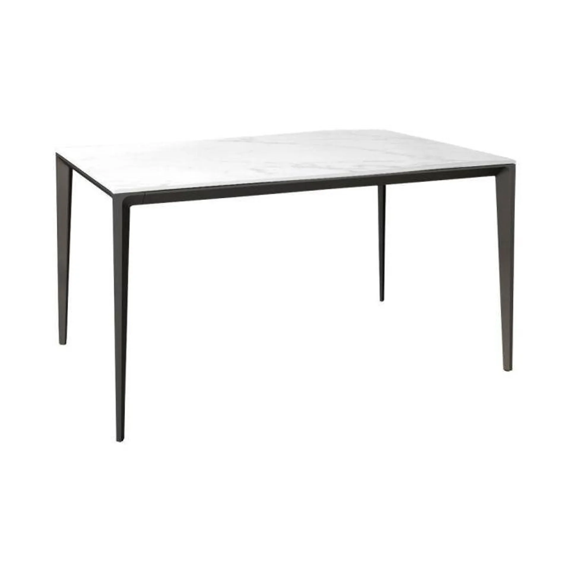 Mesa de Comedor Rectangular 140 cm Porcelánico y Metal Negro Cortés