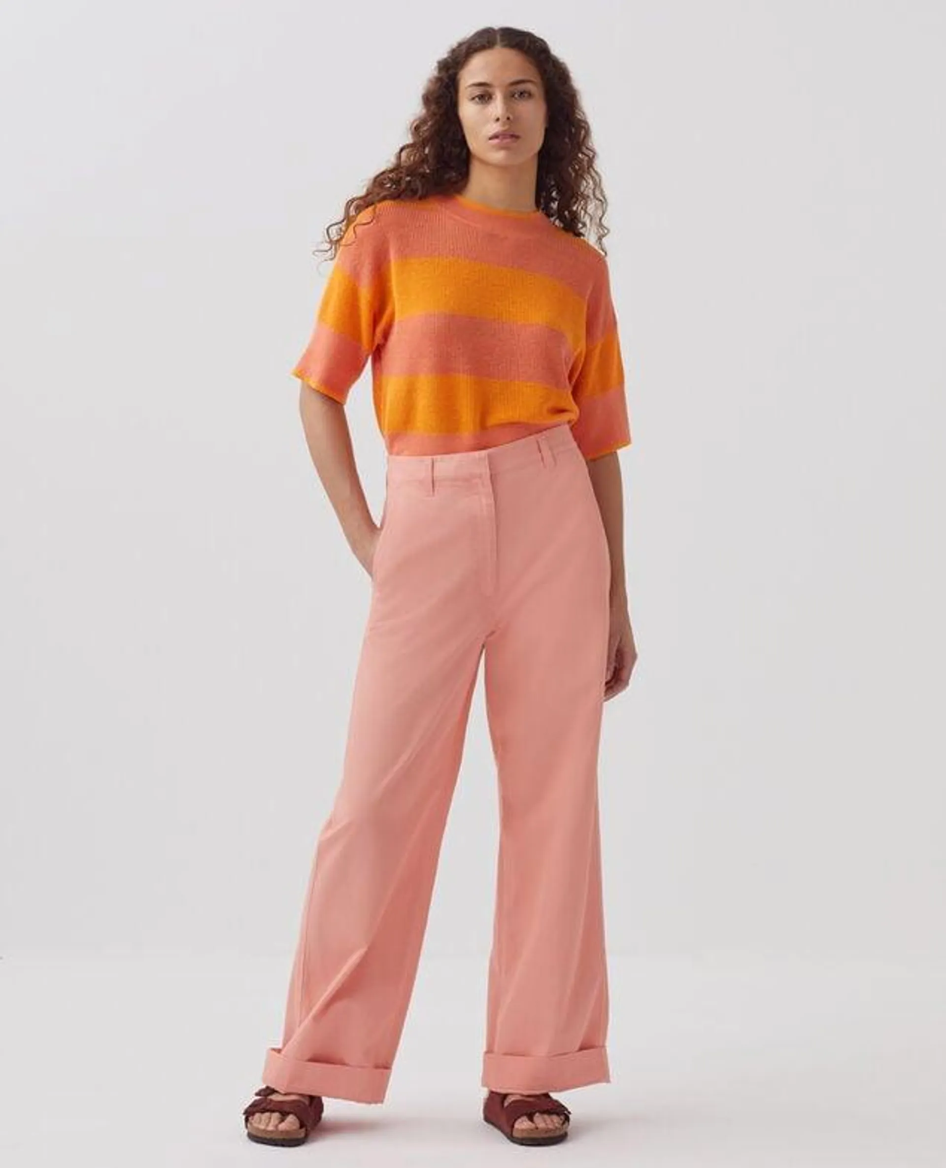 BLANDINE - Pantalon droit coral almond