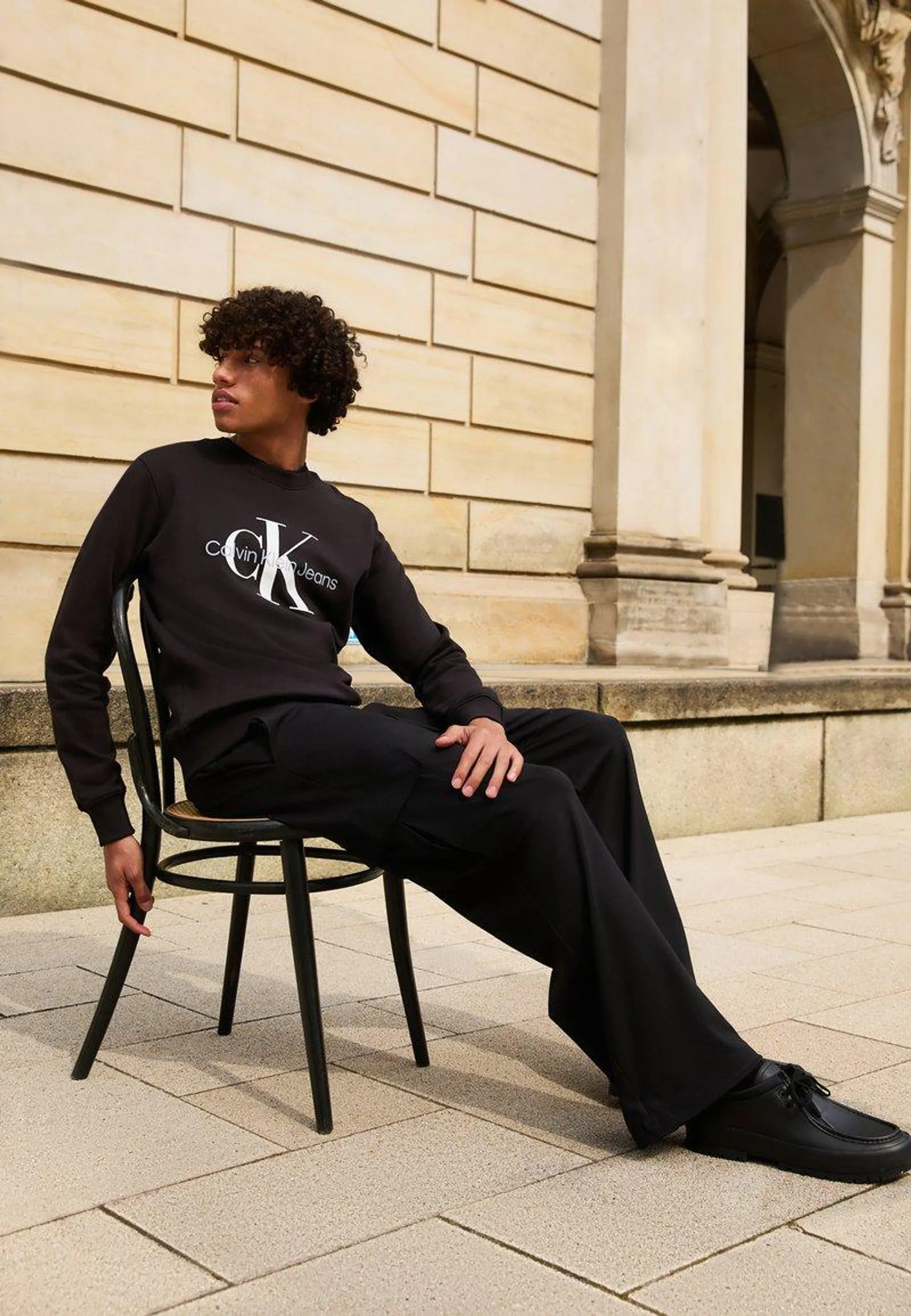 CORE MONOGRAM CREWNECK - Sudadera - ck black