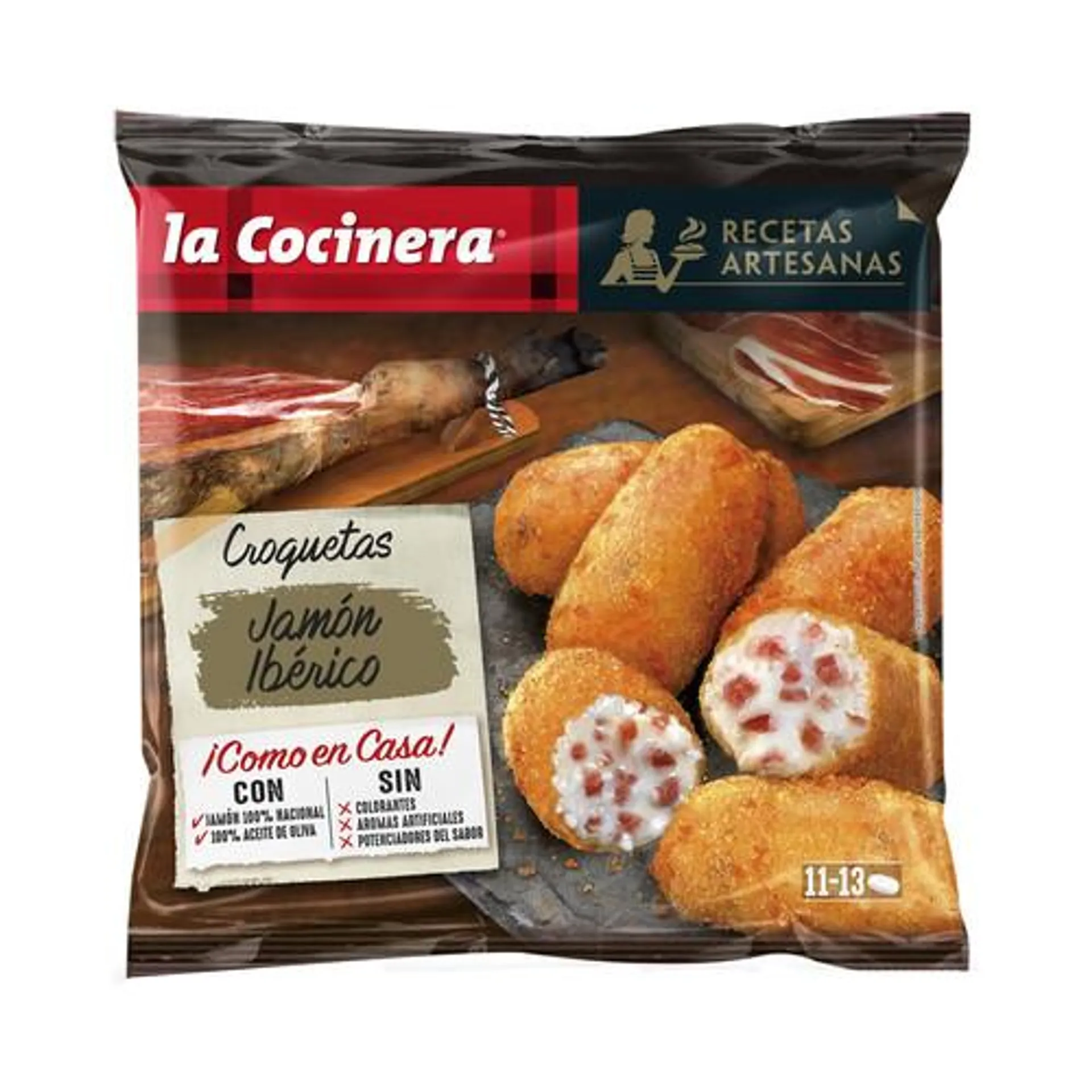 LA COCINERA Croquetas artesanas de jamón ibérico (100% nacional) LA COCINERA Recetas artesanas 400 g.