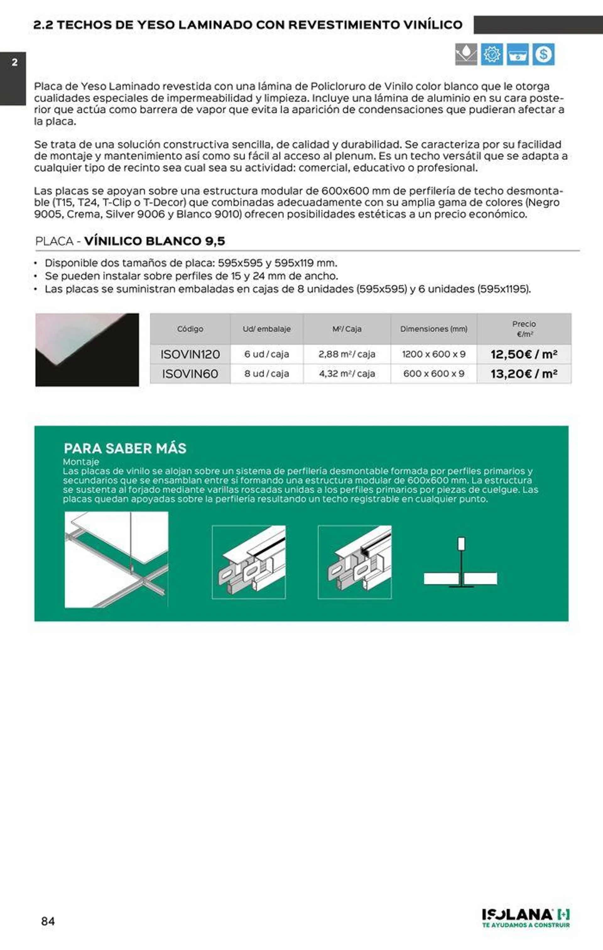 Catálogo de TECHOS ACÚSTICOS – TARIFA ISOLANA 2024 11 de junio al 30 de junio 2024 - Página 9