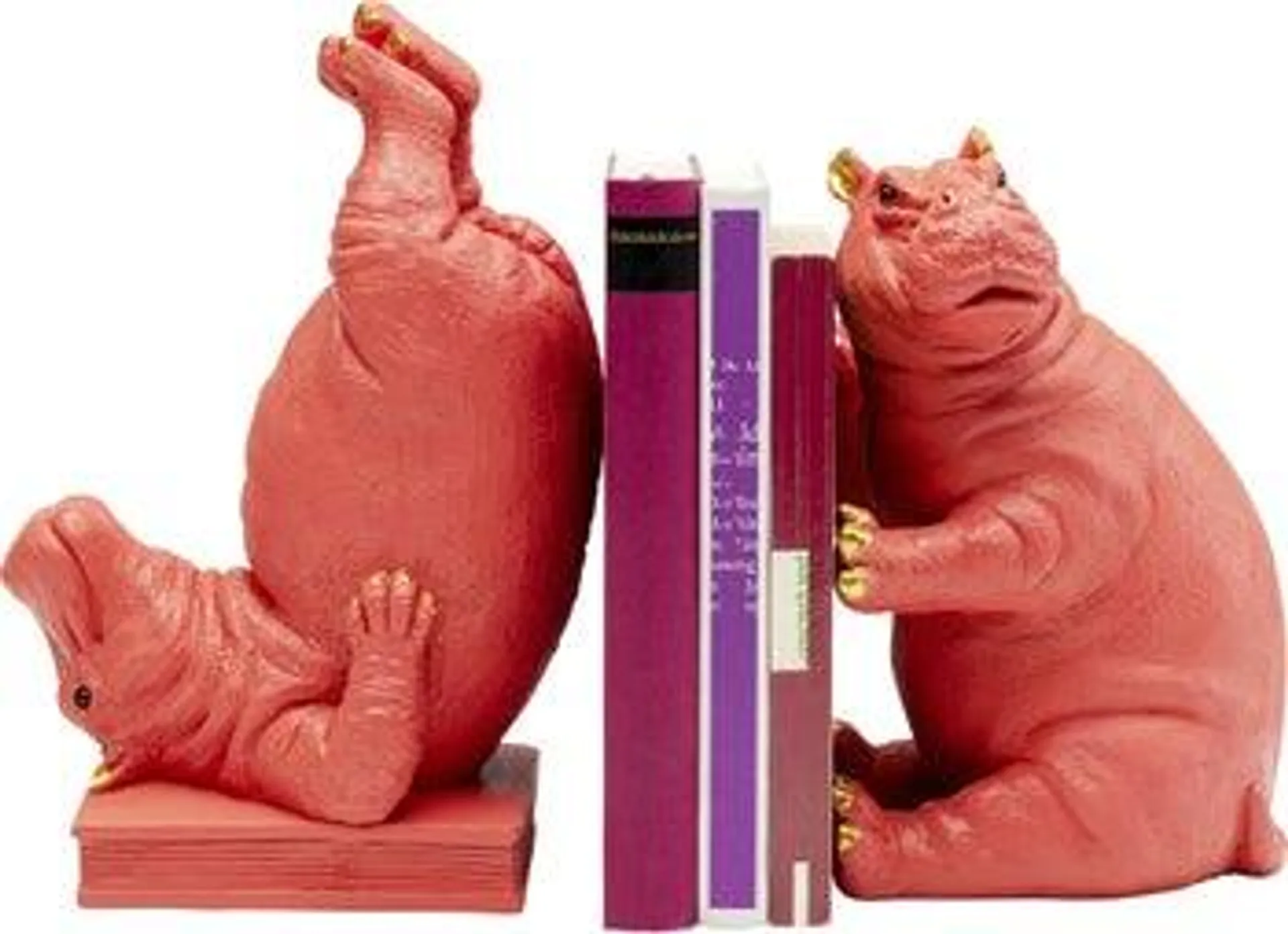 Sujetalibros Hippo rosa (2/Set)