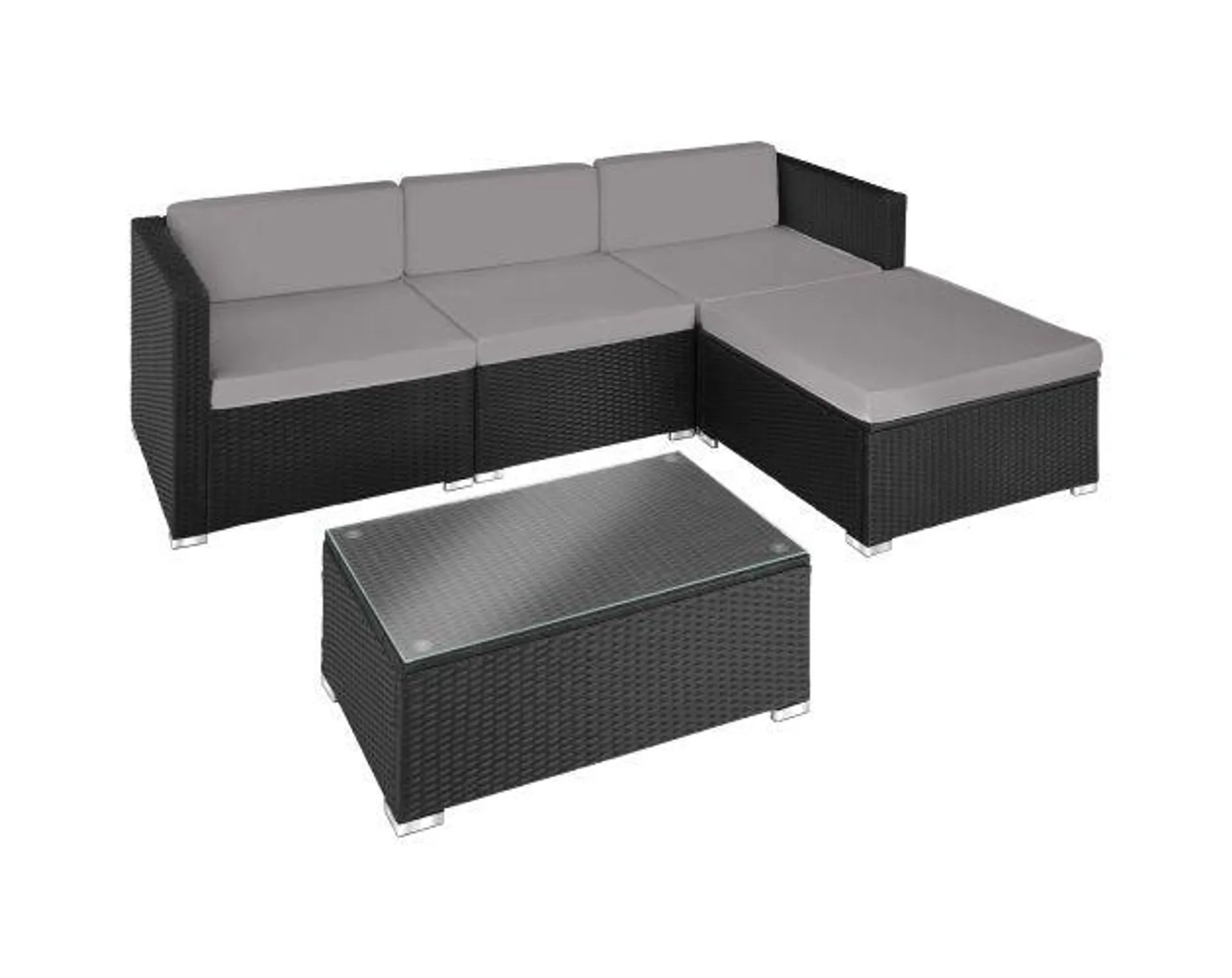Conjunto de ratán florenz, negro
