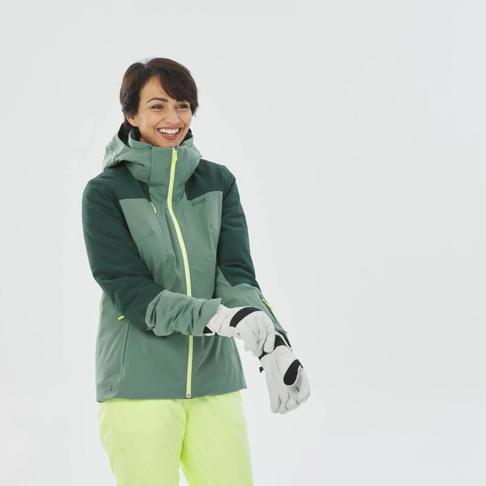 Chaqueta de esquí y nieve impermeable mujer Wedze 500 Sport verde