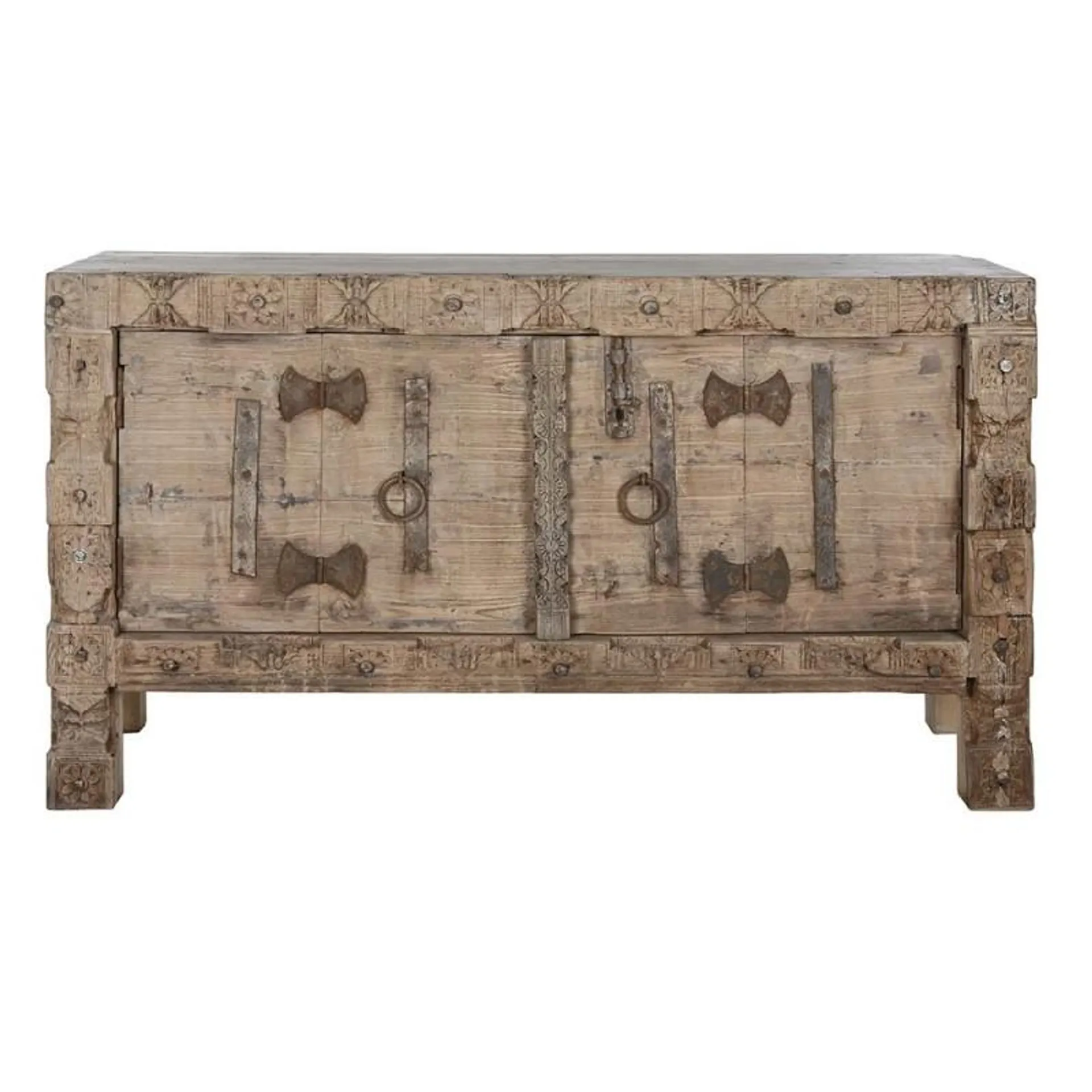 Single piece assorted wooden sideboard 167cm