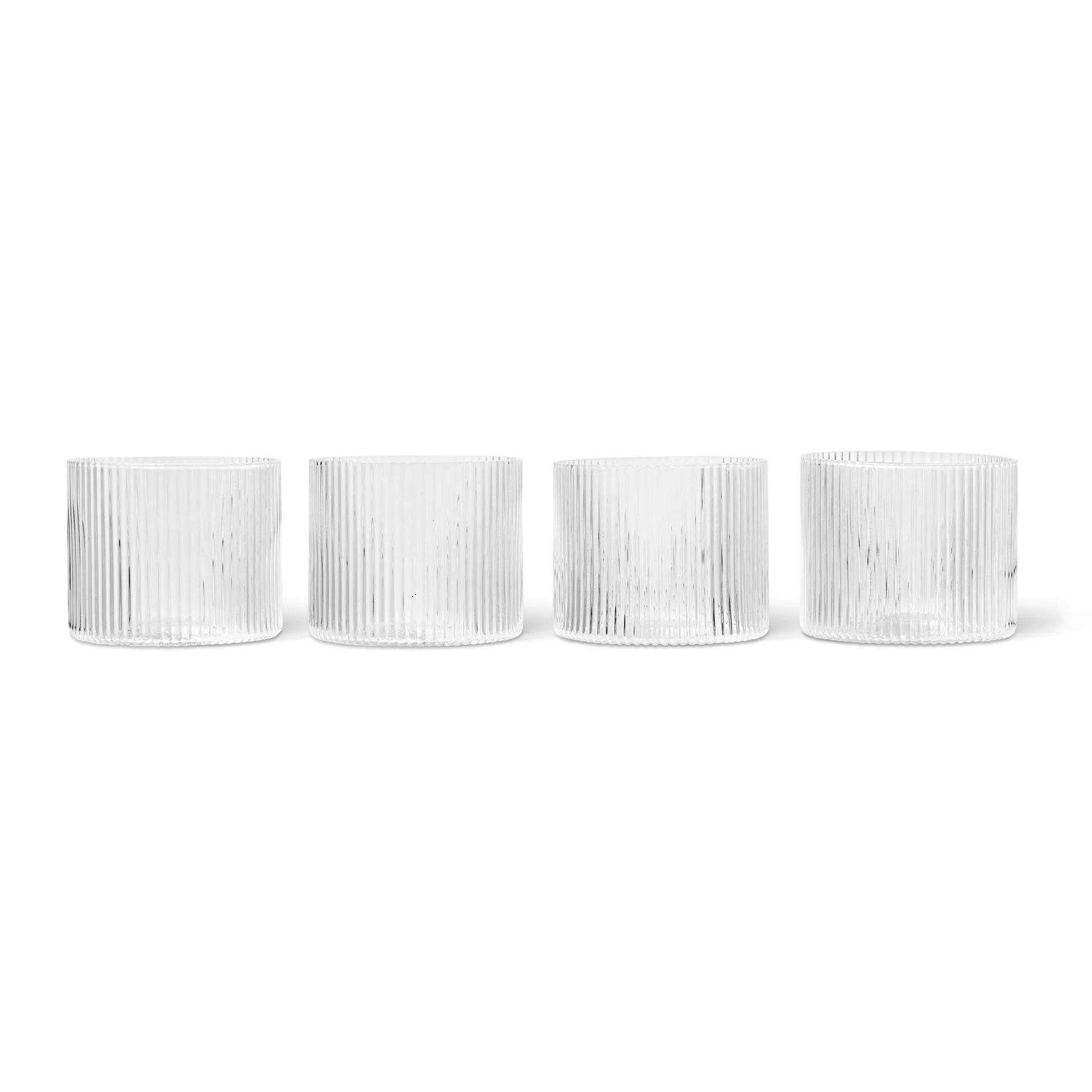 4 Vasos bajos Ripple Clear