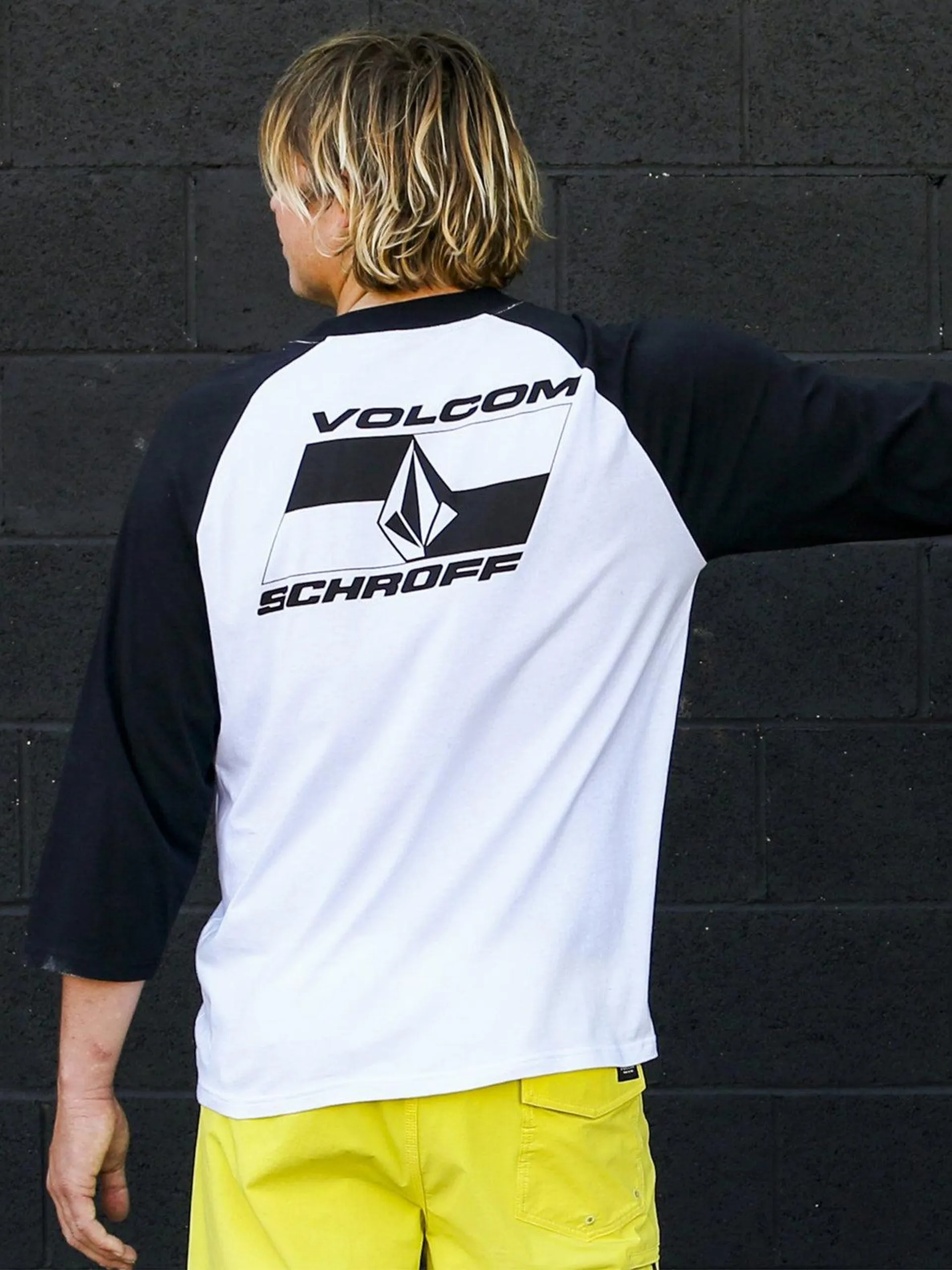 Camiseta Schroff X Volcom 3/4 Raglan - White