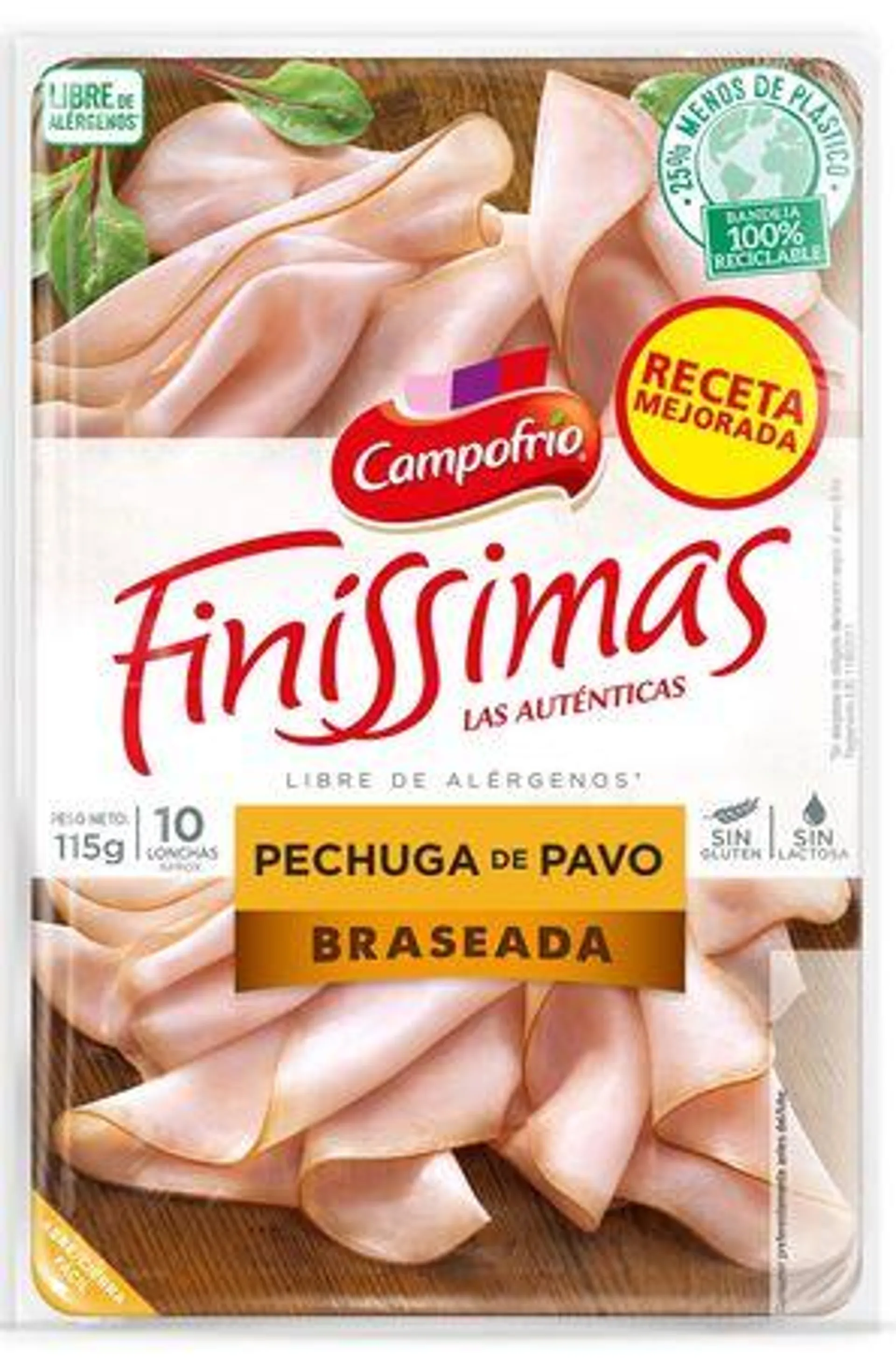 Pechuga de pavo braseado Campofrío finissimas 115g