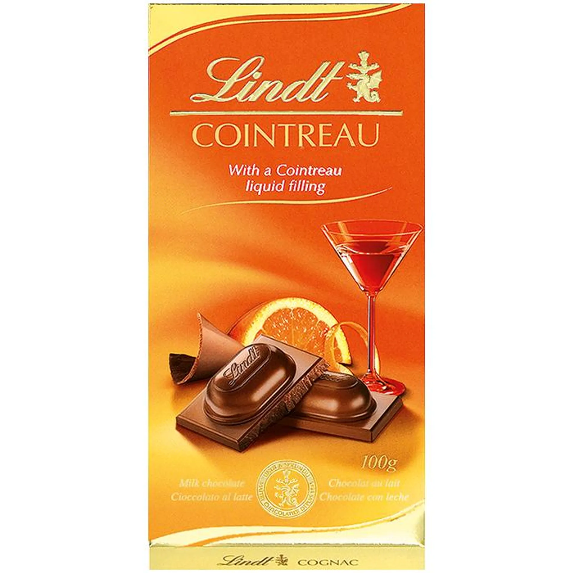 Tableta de Chocolate Licor Cointreau 100g - Lindt