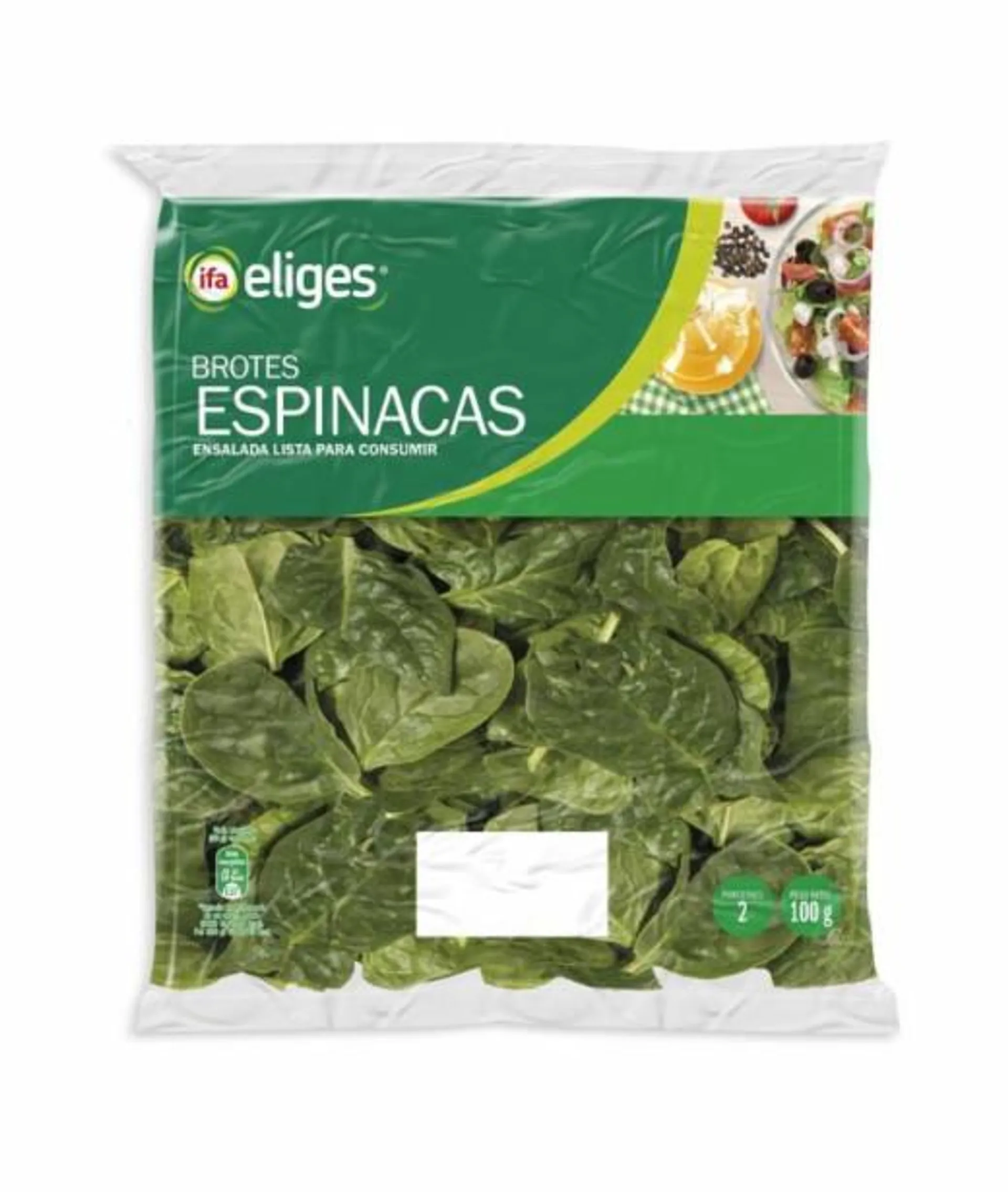 Ensalada brotes espinaca ifaeliges bolsa 100gr