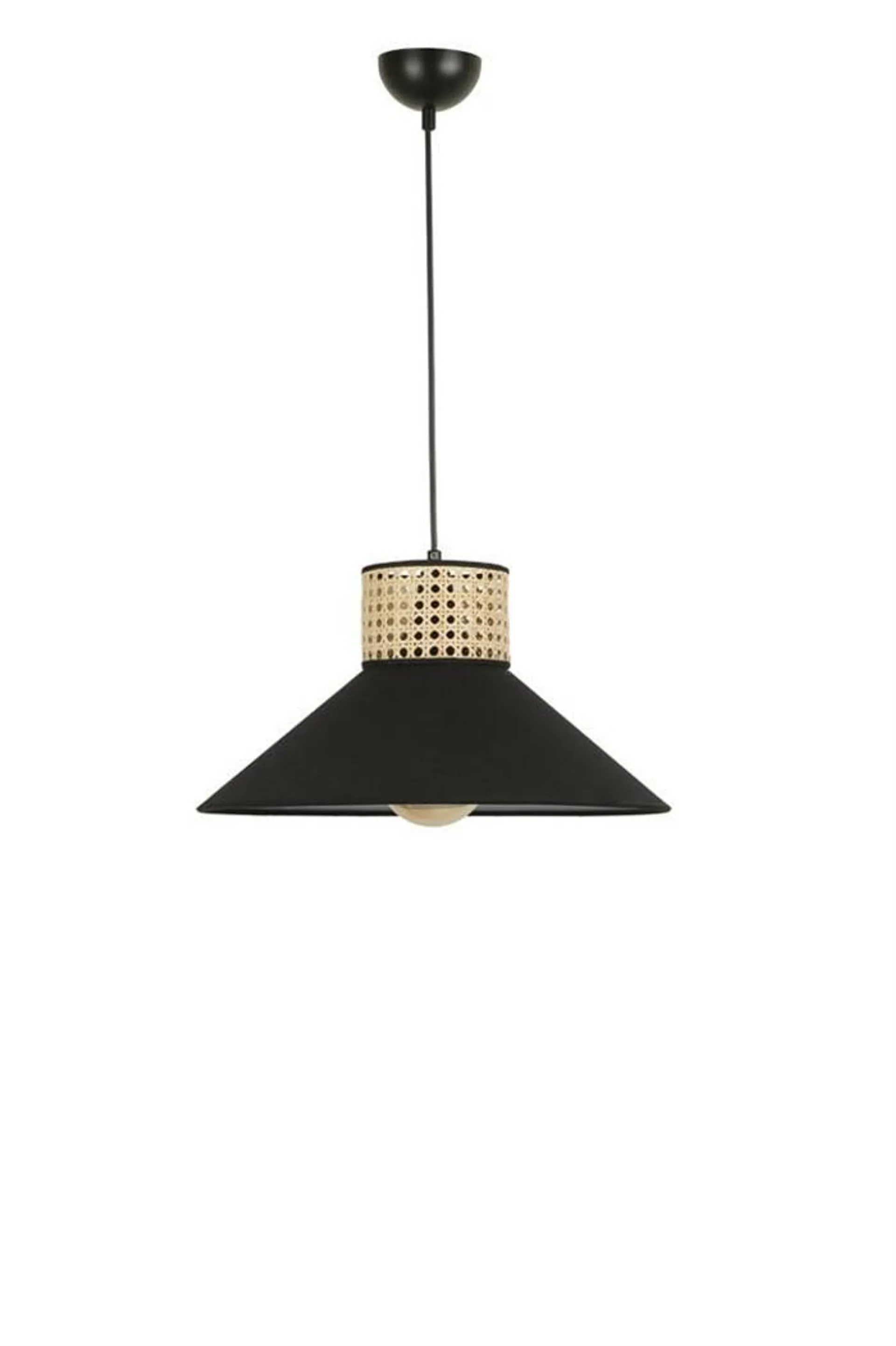 Pantalla de cúpula bimaterial Tropaeum Rattan Black Beige