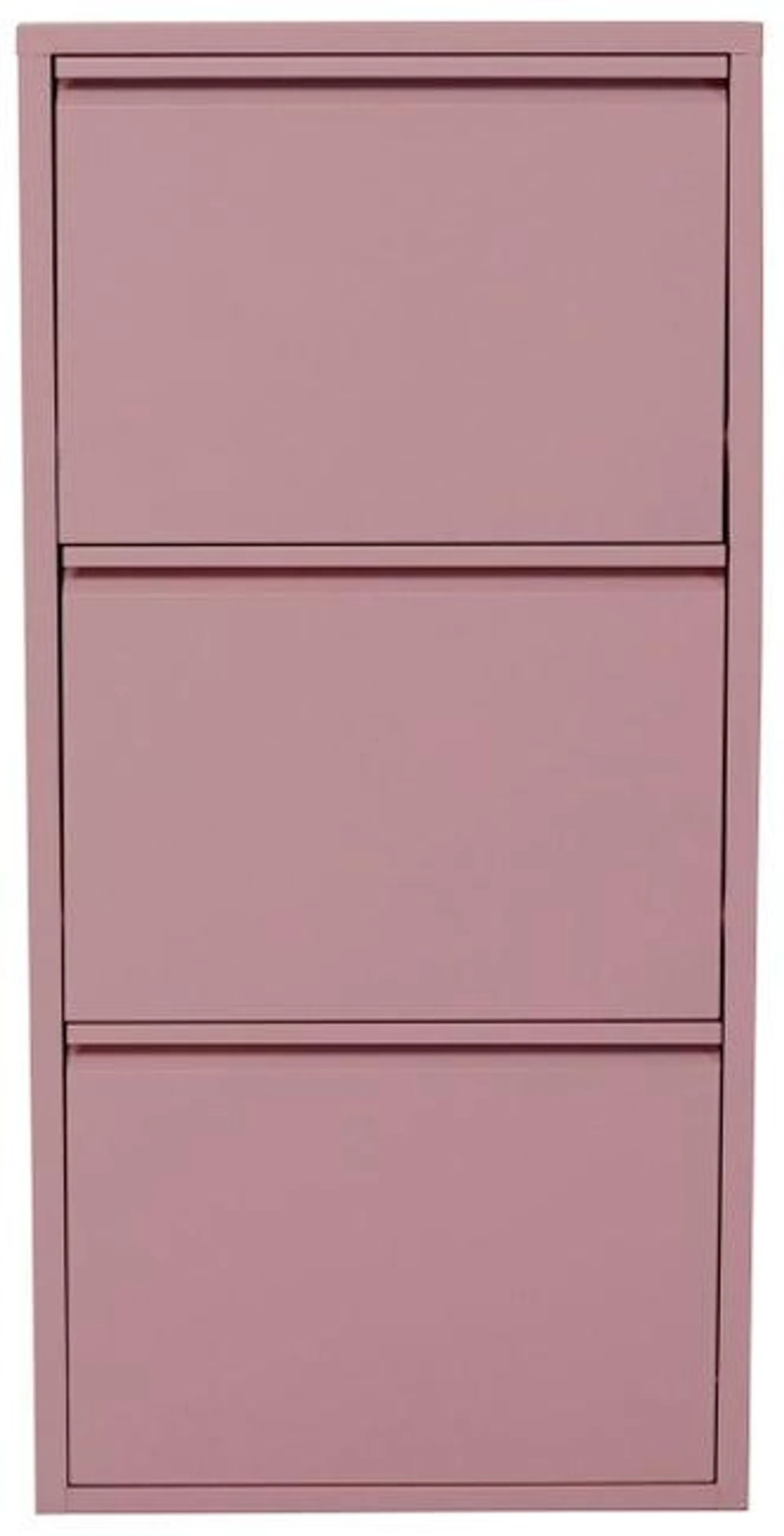 Zapatero acero rosa 3 compartimentos 50x104 cm