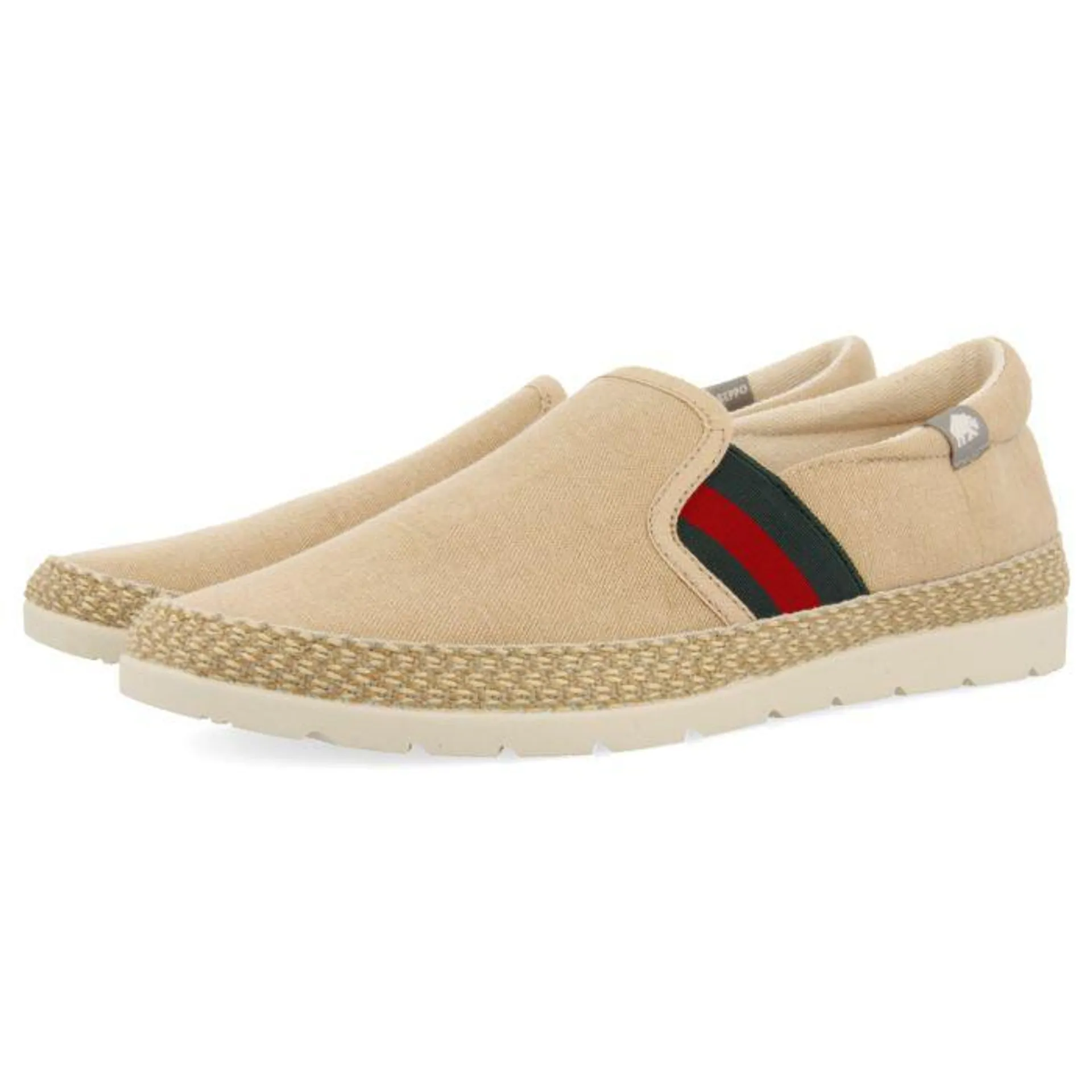 BEIGE ESPADRILLES WITH COLORED ELASTICS AND RECYCLED COTTON FOR MEN WIMER