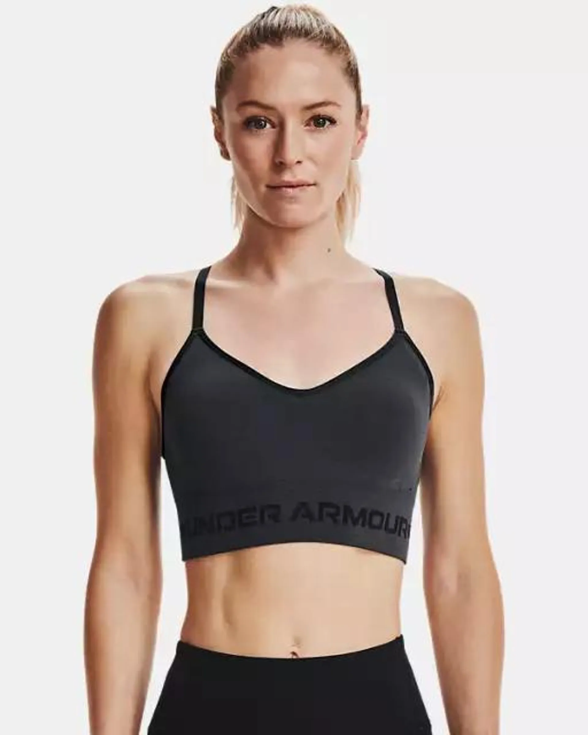 Sujetador deportivo UA Seamless Low Long Heather para mujer