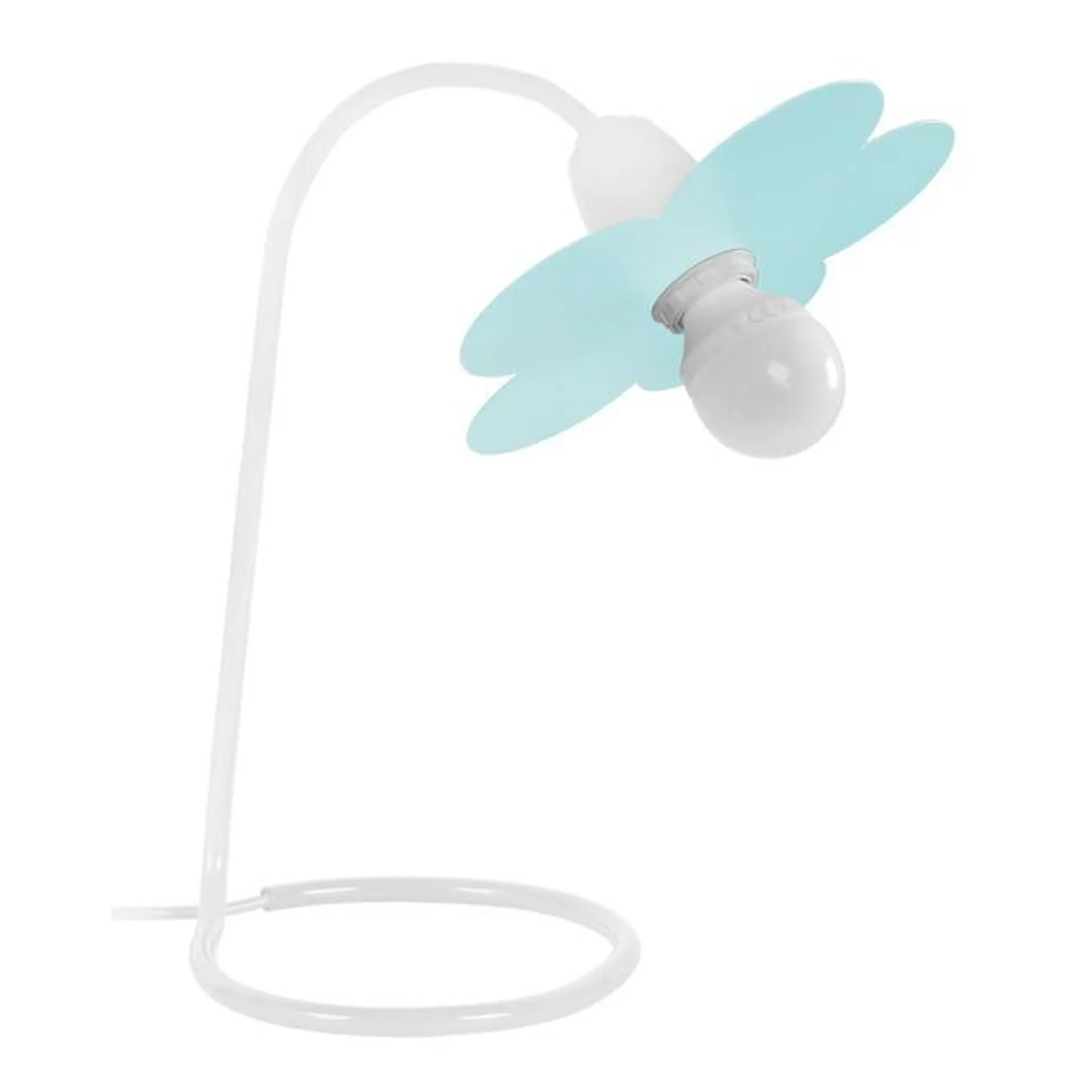 PIVOINE - Lámpara de escritorio redondo metal blanco y azul Ver detalles del producto