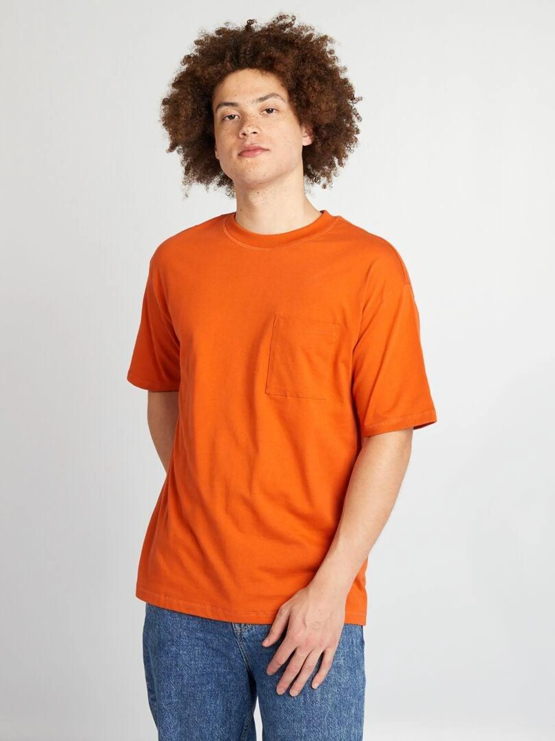 Camiseta lisa con corte ancho - naranja