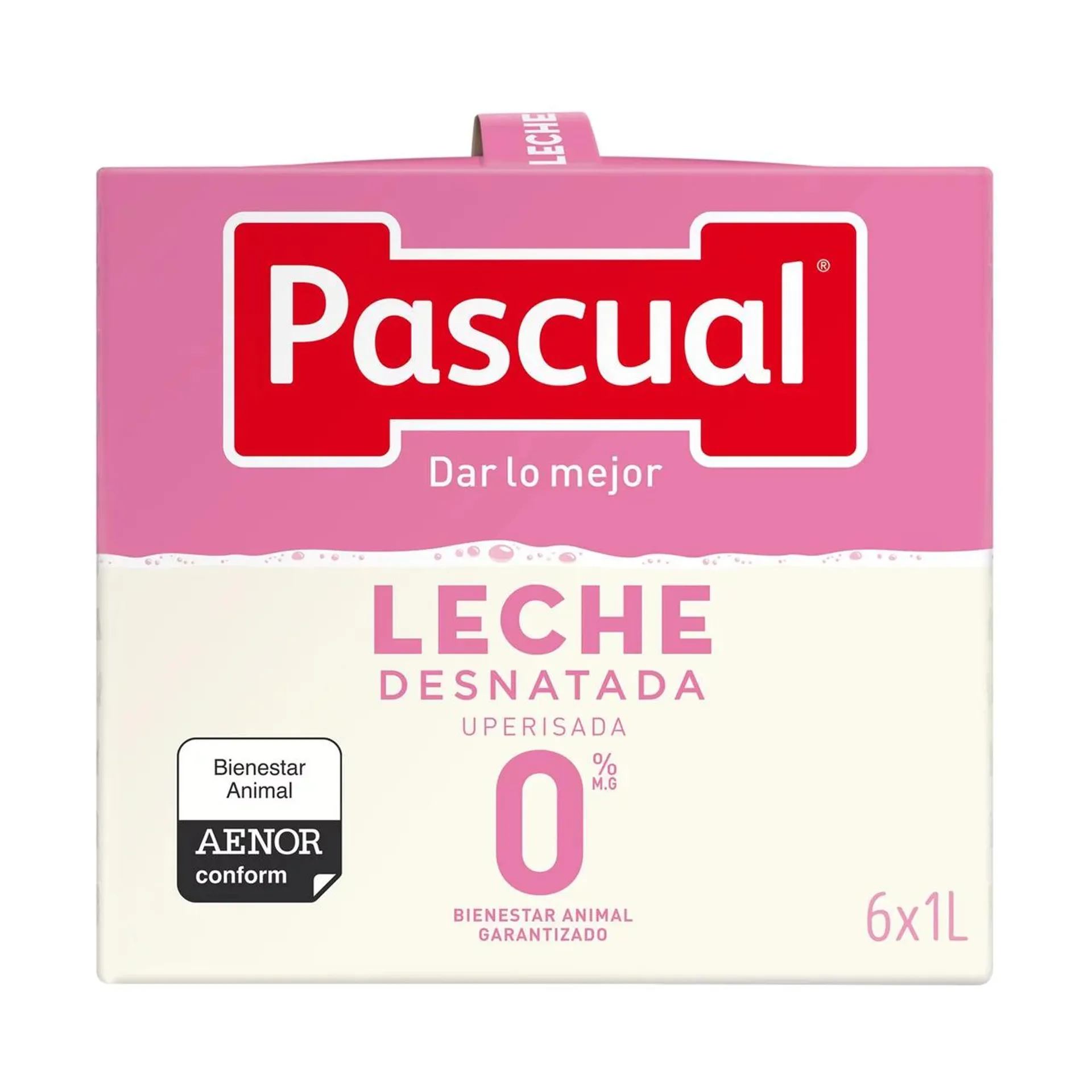 PASCUAL Leche desnatada 0% materia grasa 6 x 1l.