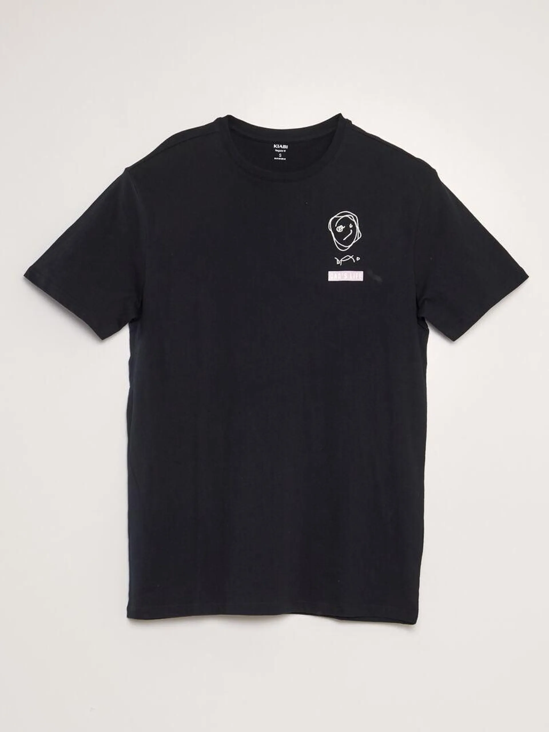 Camiseta estampada 'Día del Padre' - NEGRO