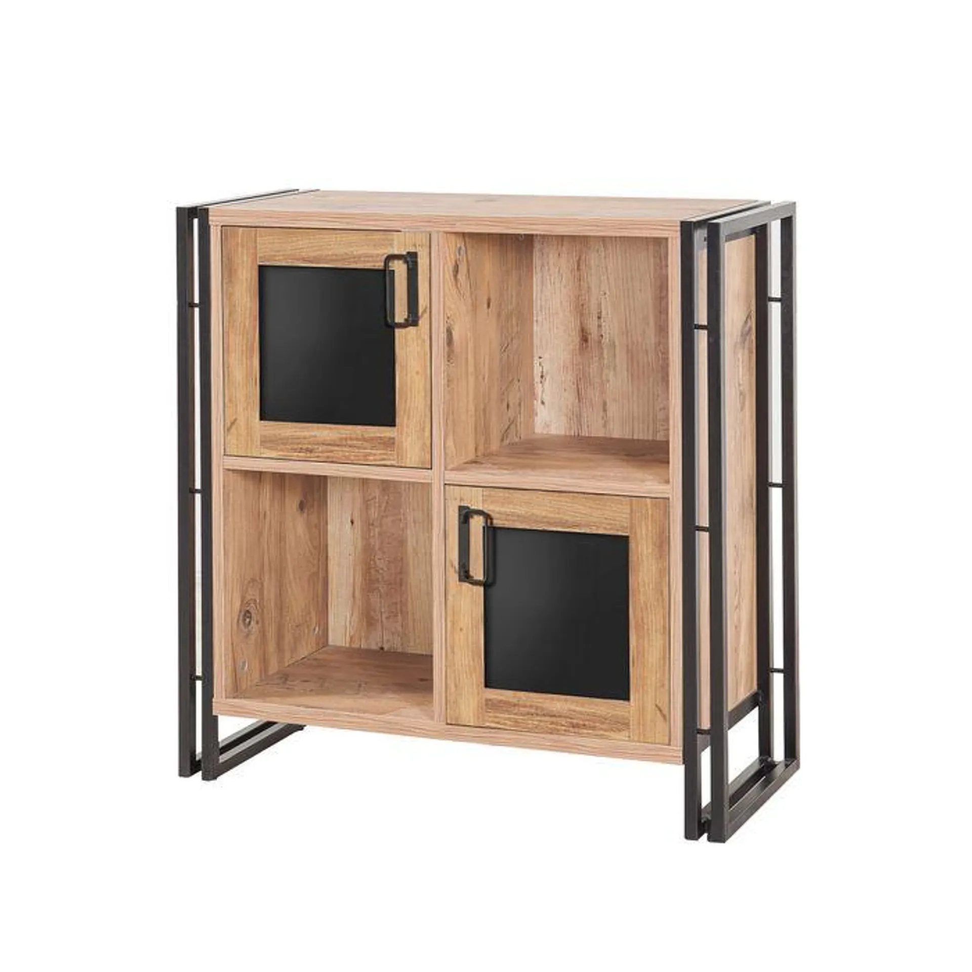 Colisart Aparador 2 puertas A89xA89cm Metal negro y madera natural