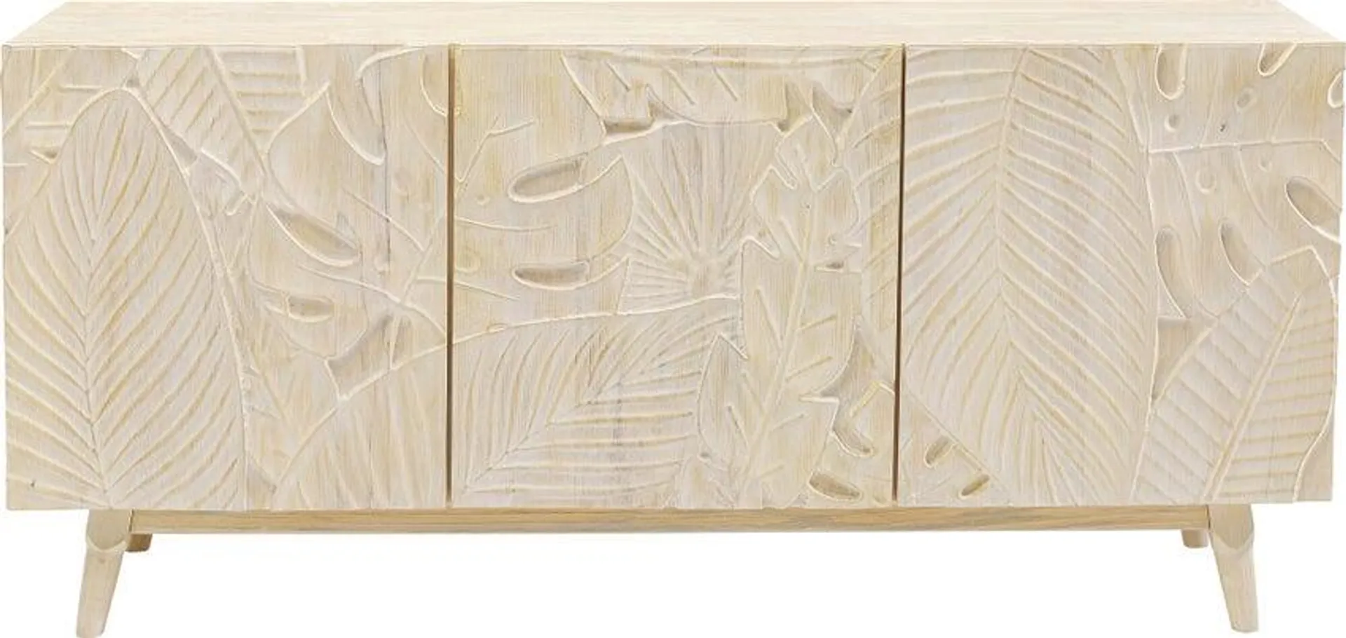 Aparador Jungle Nature de madera 3 puertas motivo floral boho 160x75 cm