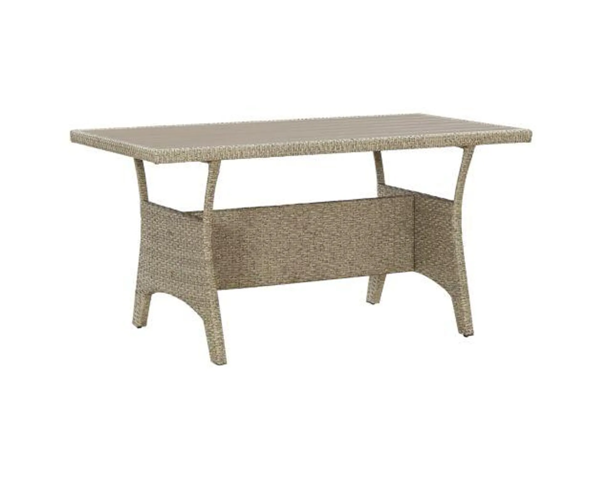 vidaXL mesa de jardín de ratán sintético gris 120x70x66 cm