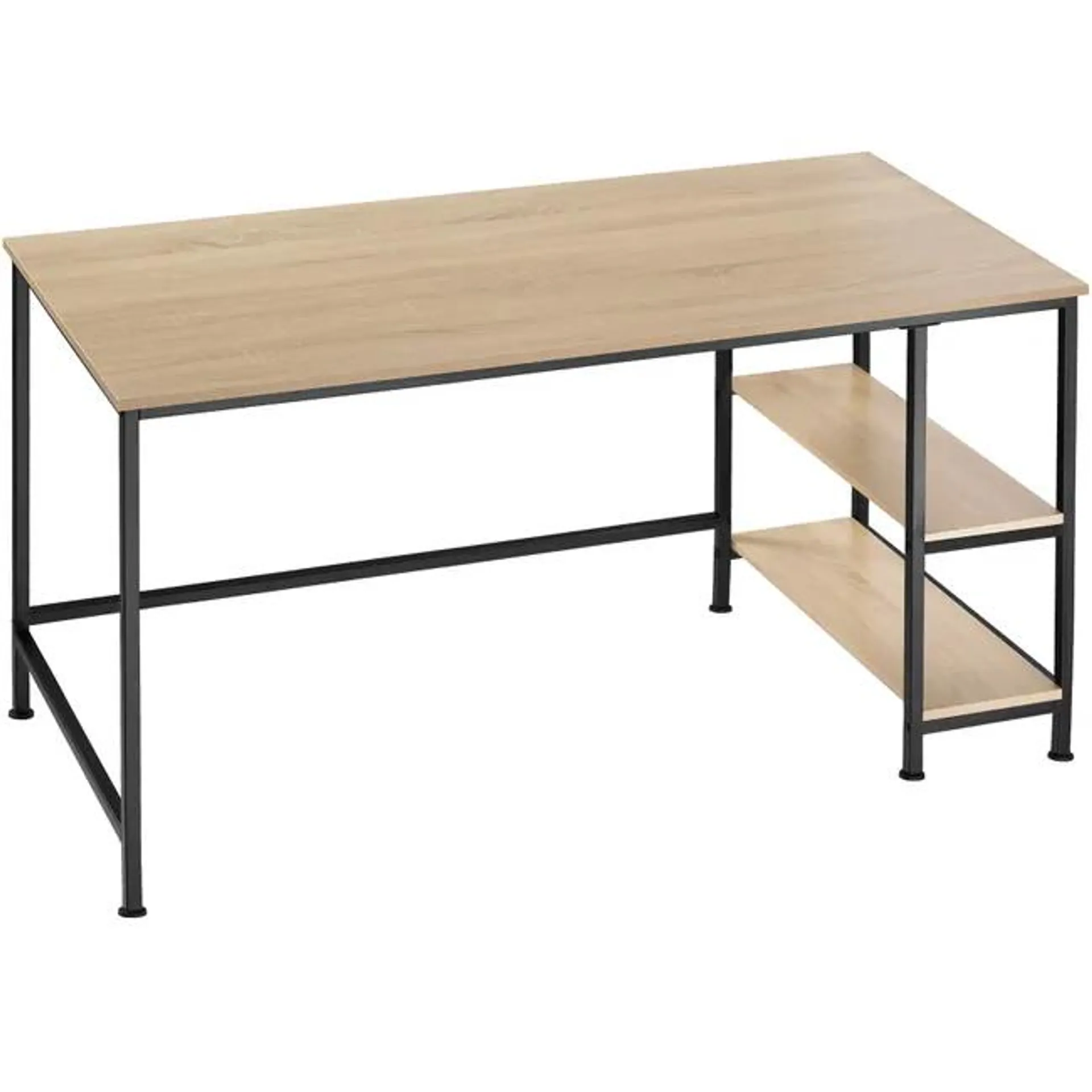 Tectake Escritorio para ordenador Canton 120x60x75,5cm - madera industrial clara, roble Sonoma