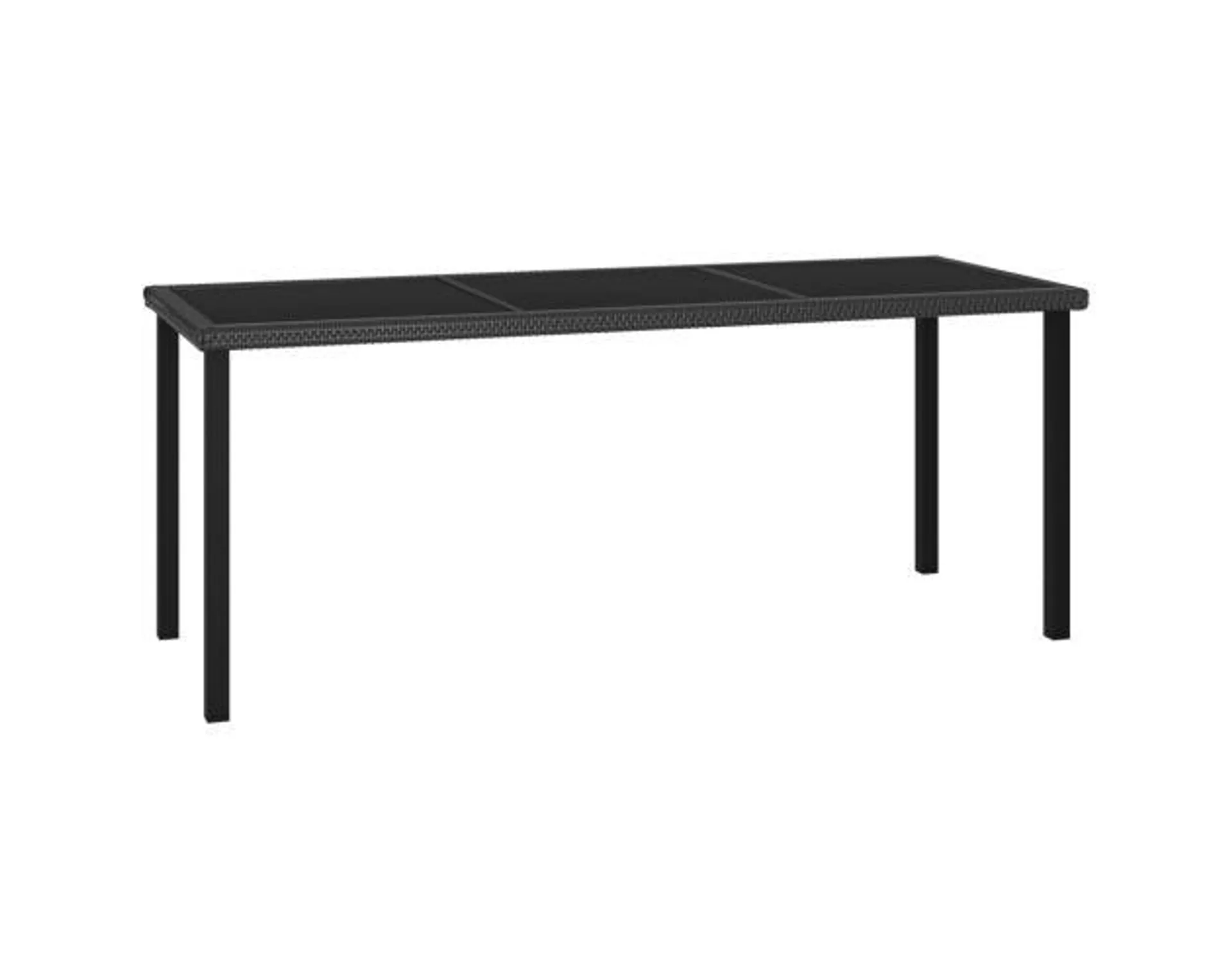 vidaXL mesa de comedor para jardín ratán sintético negro 180x70x73 cm