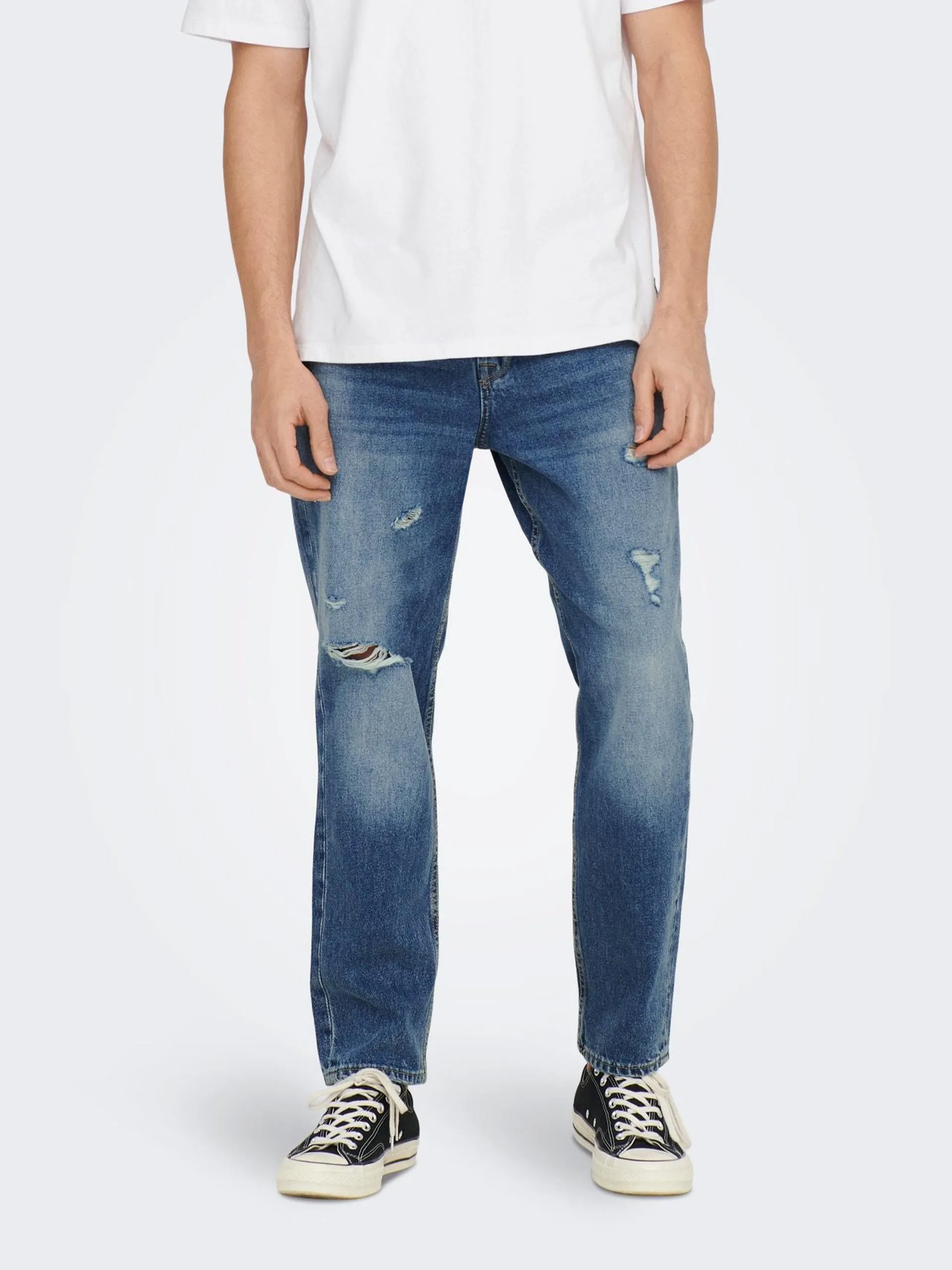 ONSavi Cropped Medium Blue Jeans