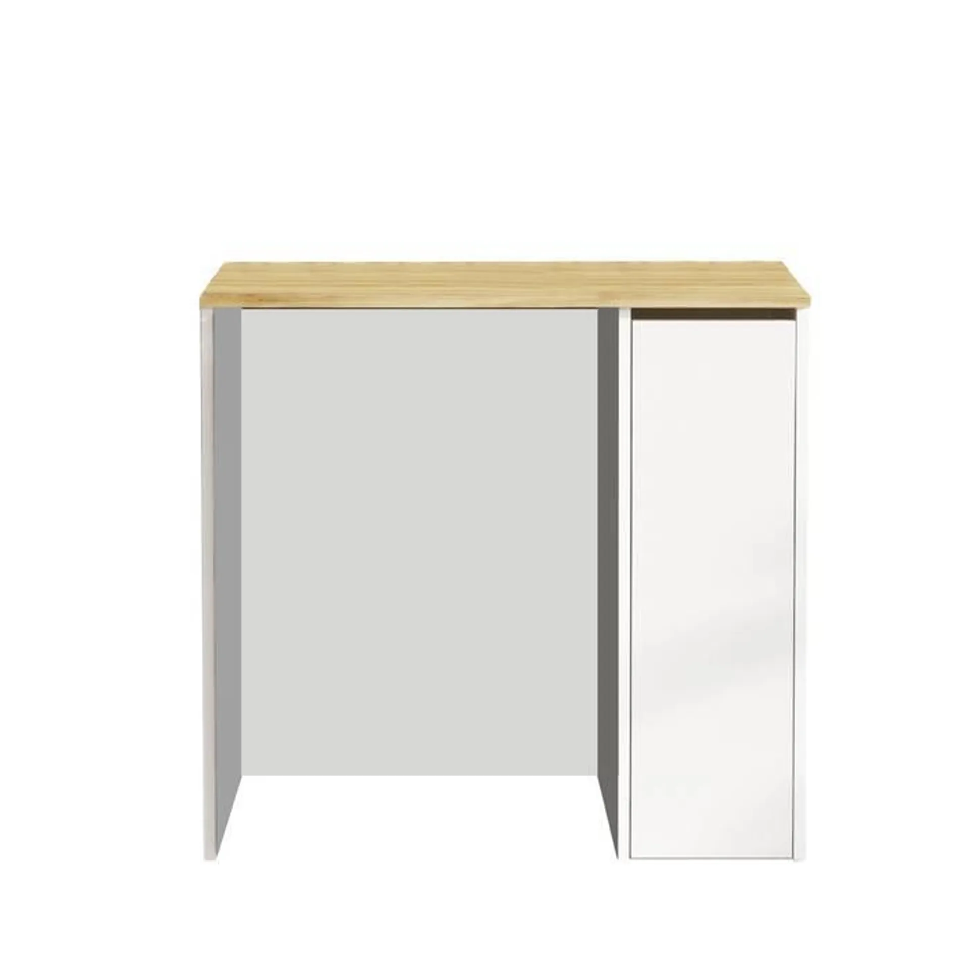 Mueble para lavadora Viano blanco y madera clara con cajones