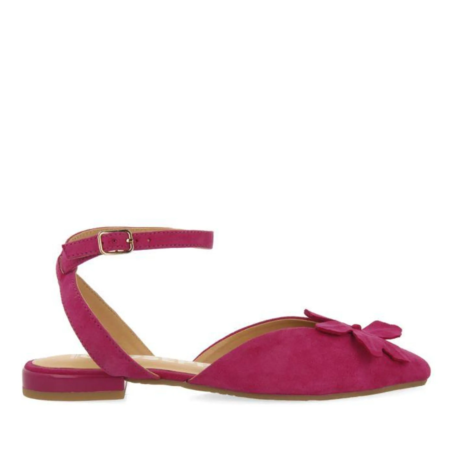 FUCHSIA SKIN BALLERINAS WITH DETAIL OF FLOWER FOR WOMEN HOWEY