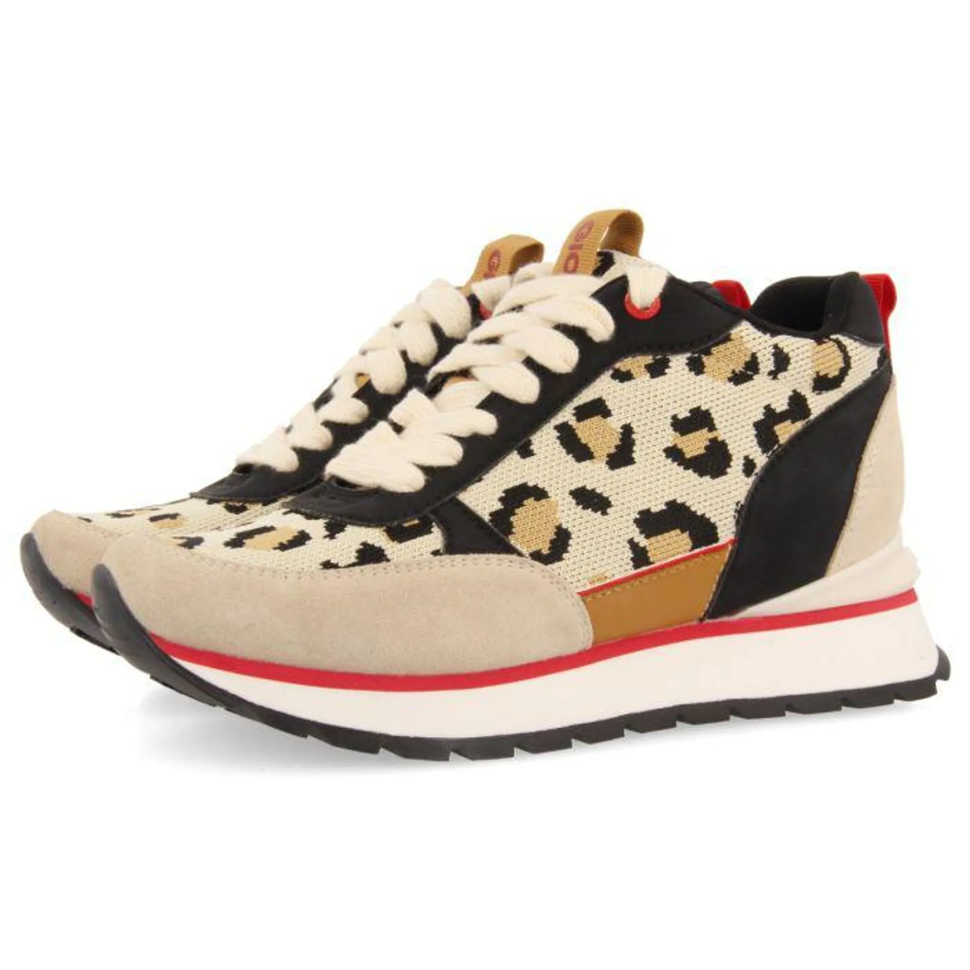 LEOPARD PRINT SNEAKERS WITH INTERNAL WEDGE FOR WOMEN VERYAN