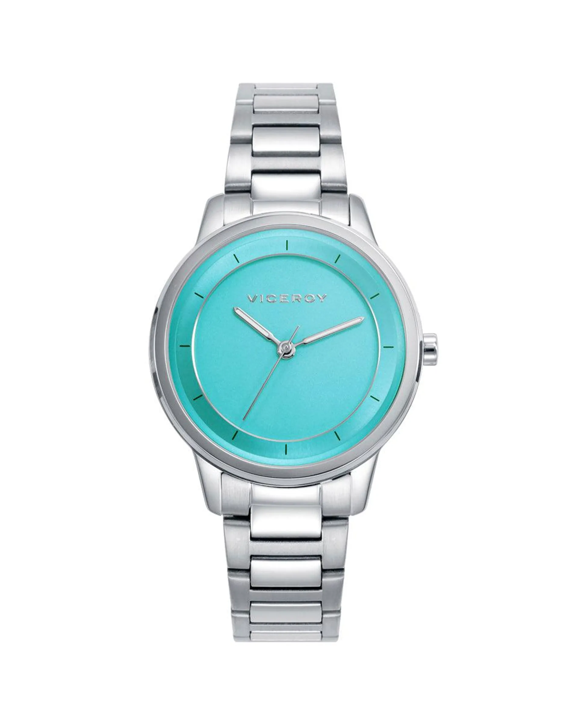 Reloj para mujer en acero con esfera turquesa