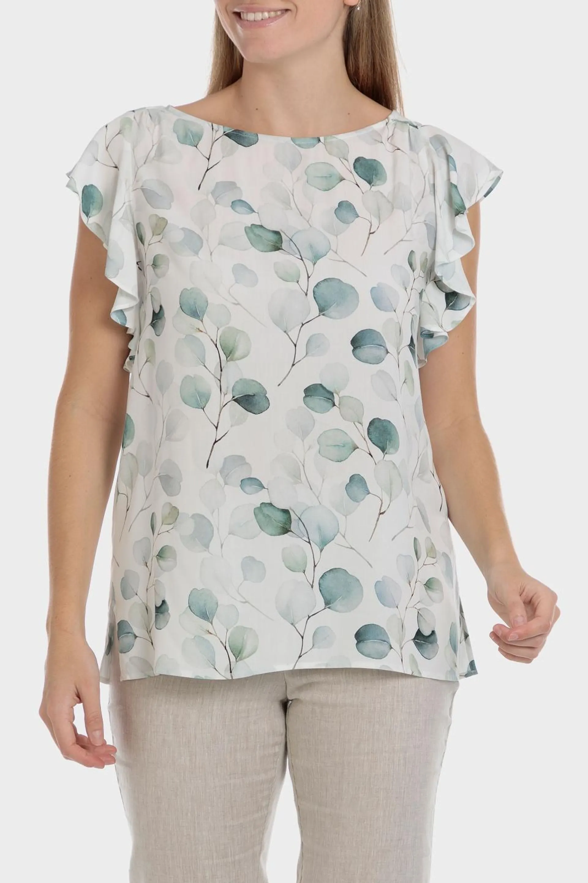 Blouse imprimé feuilles