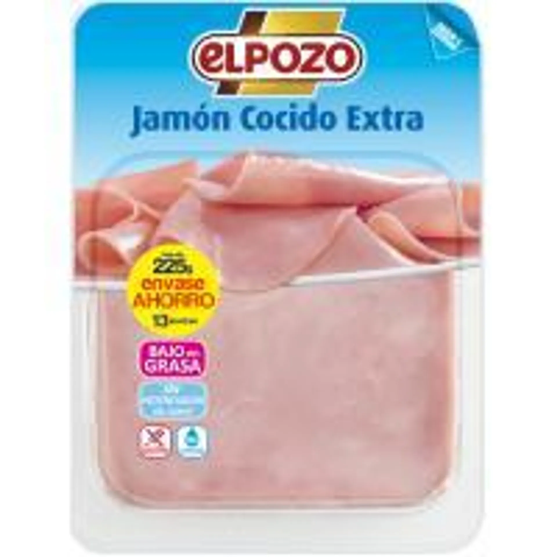 Jamón cocido extra ELPOZO, bandeja 225 g