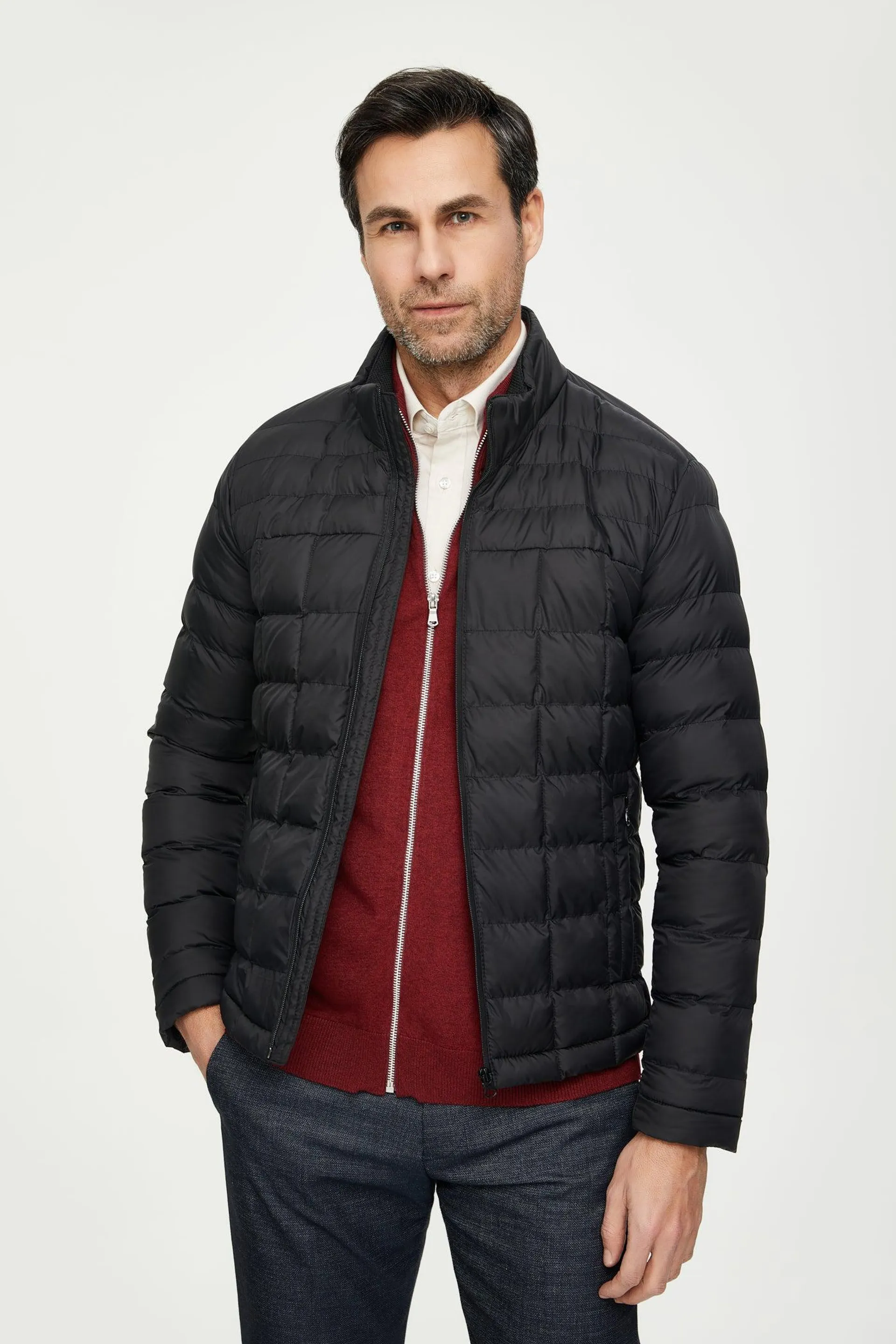 Polyestere Man Down Jacket Black Plain