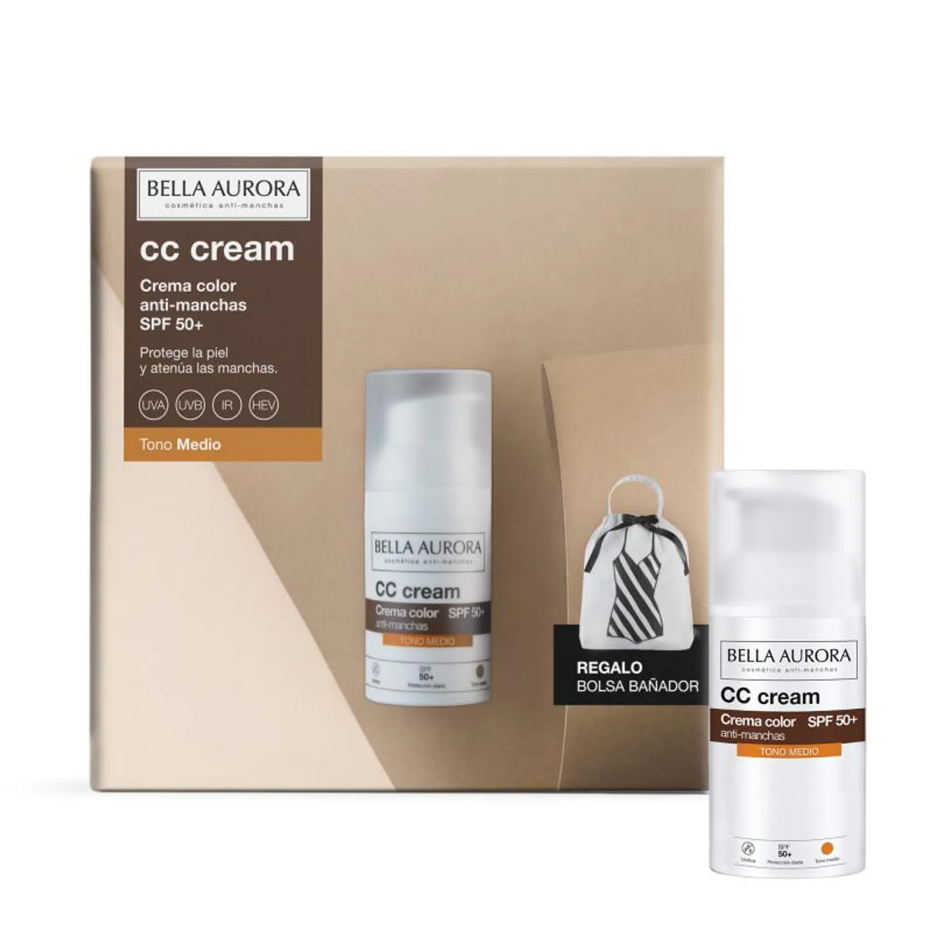 Pack CC Cream antimanchas SPF50+ Tono medio + Regalo