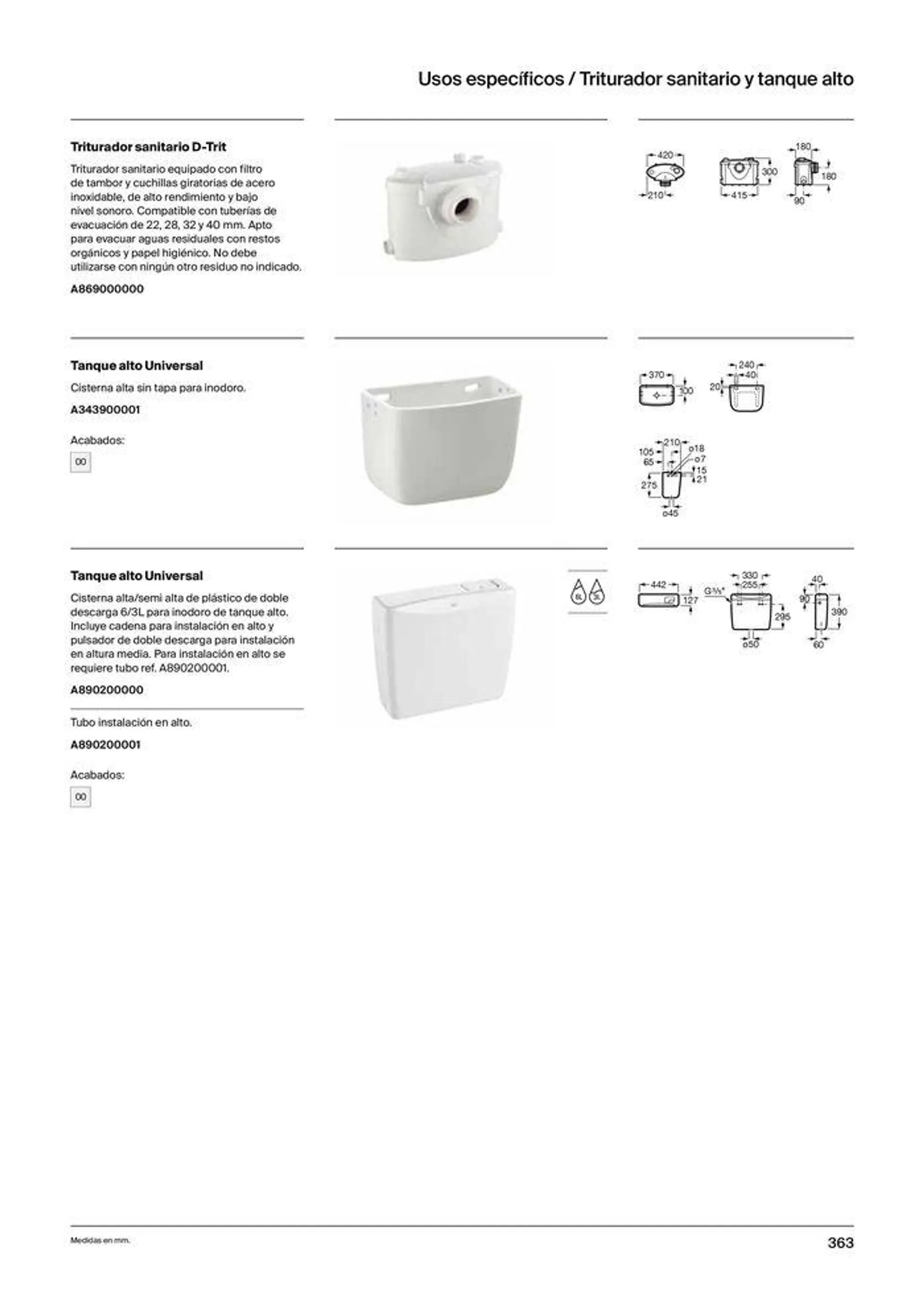 Catálogo de Colecciones de Baño, Muebles y Accesorios 19 de septiembre al 31 de diciembre 2024 - Página 365