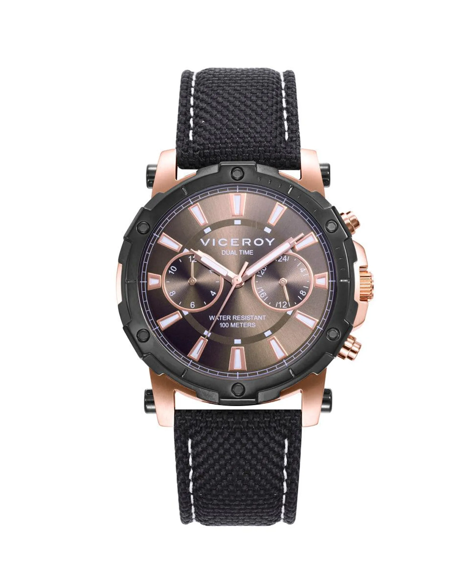 Reloj de hombre Heat con caja de acero bicolor y correa negra de Nylon