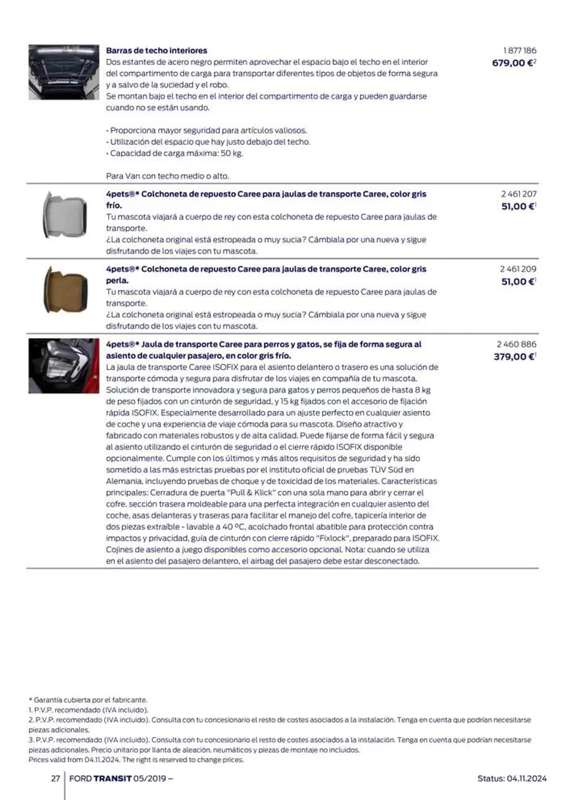 Catálogo de Ford de accesorios Transit Van 13 de noviembre al 13 de noviembre 2025 - Página 27