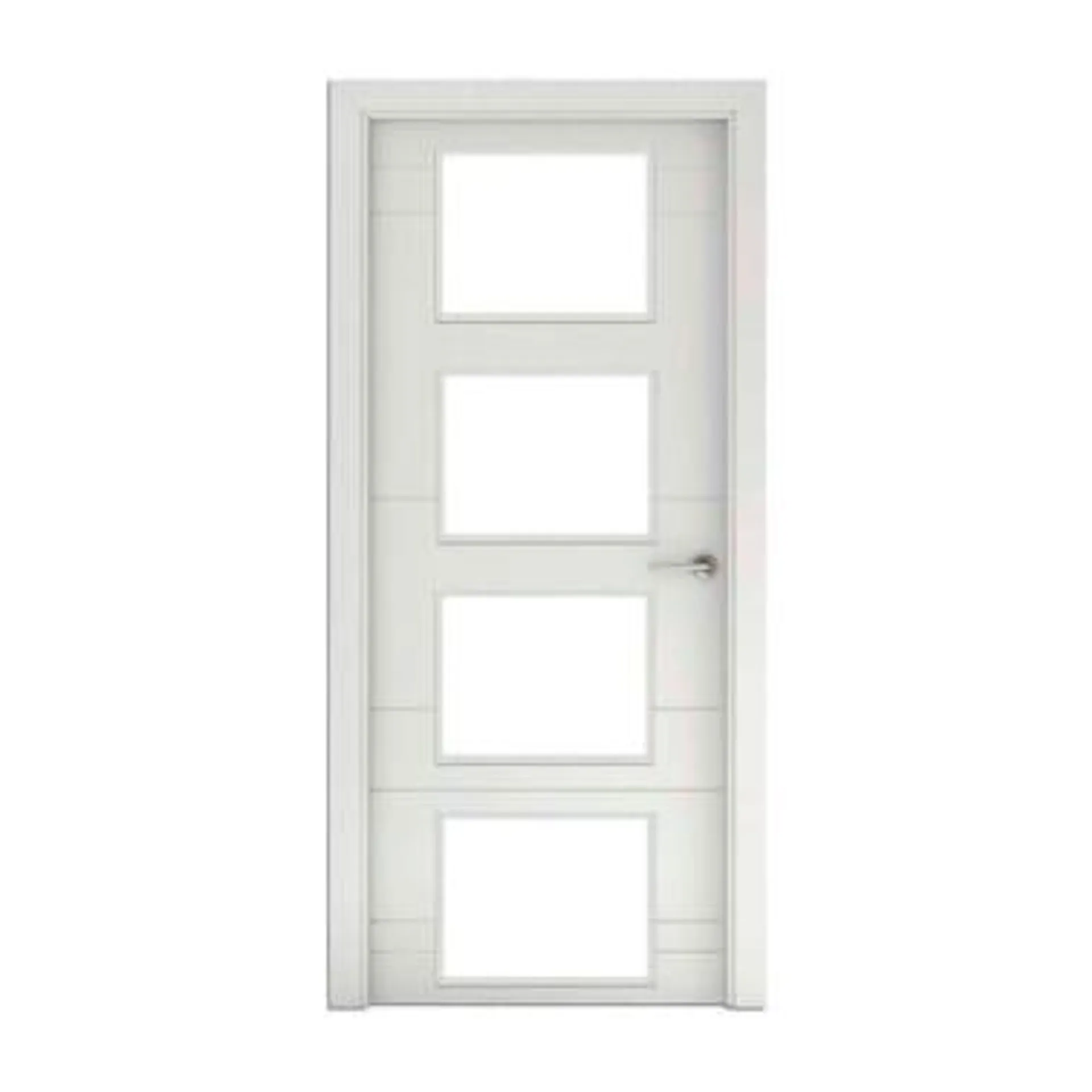 Puerta acristalada lacada Munich blanca izquierda 203x72,5 cm