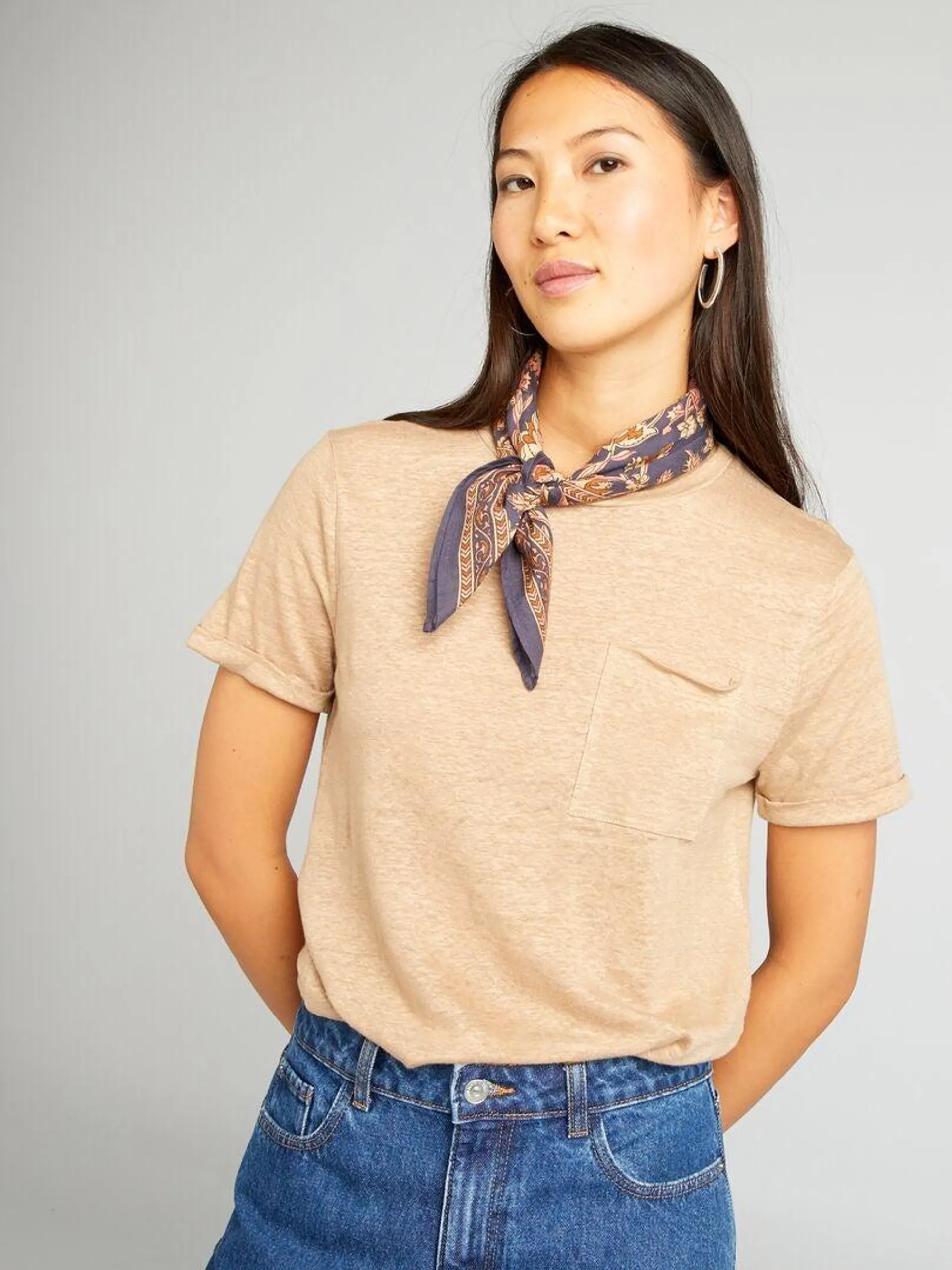 T-shirt en lin - Beige