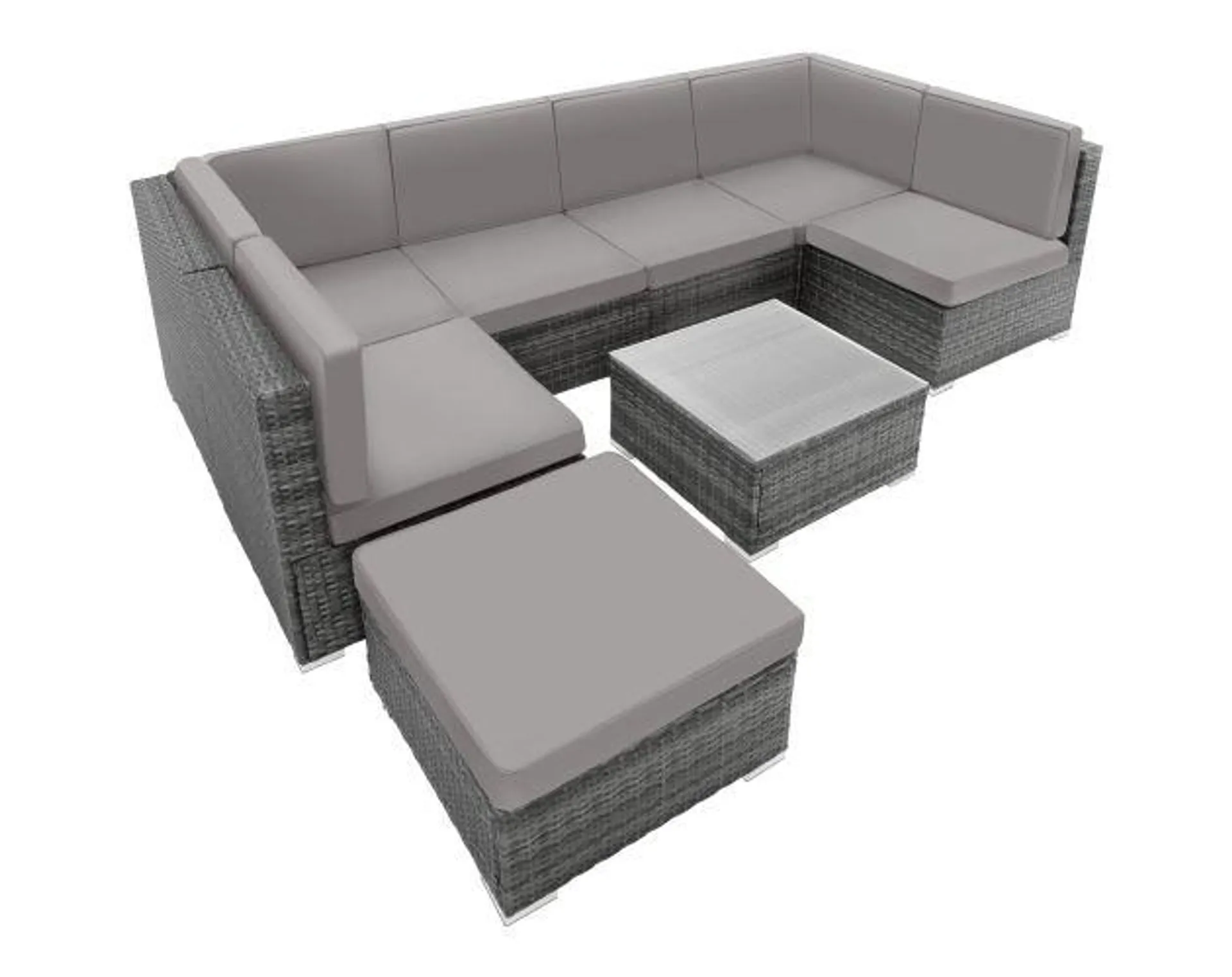 Conjunto de muebles de ratán venecia, gris