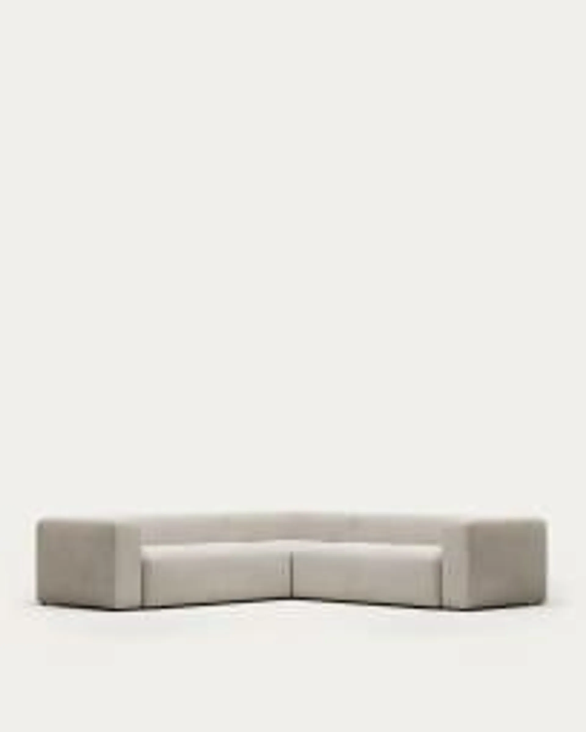 Sofá modular Martina 4 plazas de chenilla con chaise longue derecho color crudo 377 cm
