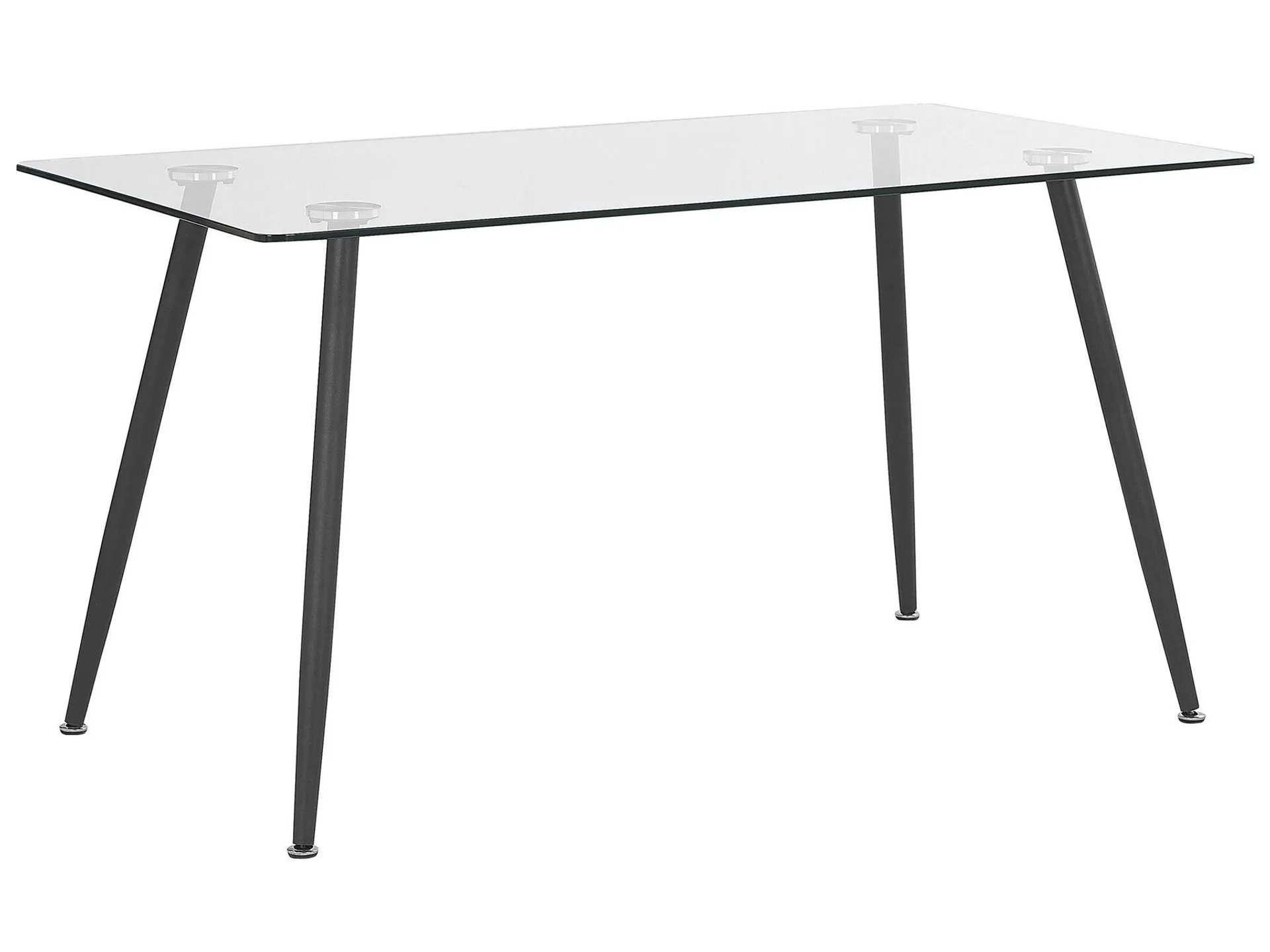 Mesa de comedor MIDLAND Negro 140 cm 80 cm Vidrio templado