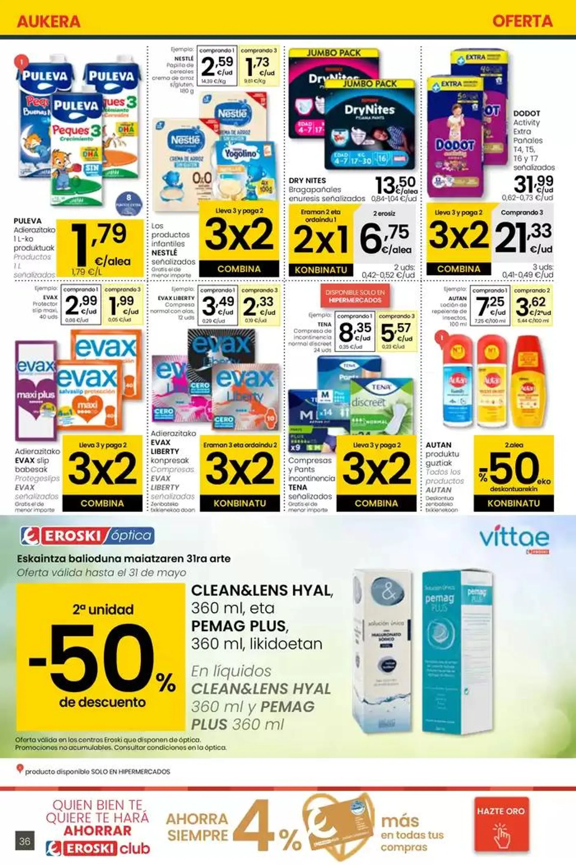 Catálogo de AUKERA OFERTA HIPERMERKATUAK EROSKI 2 de mayo al 13 de mayo 2025 - Página 36