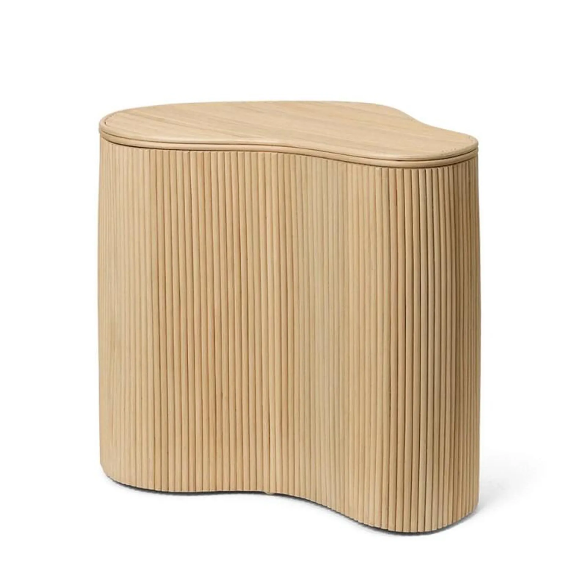 Isola rattan and wood side table