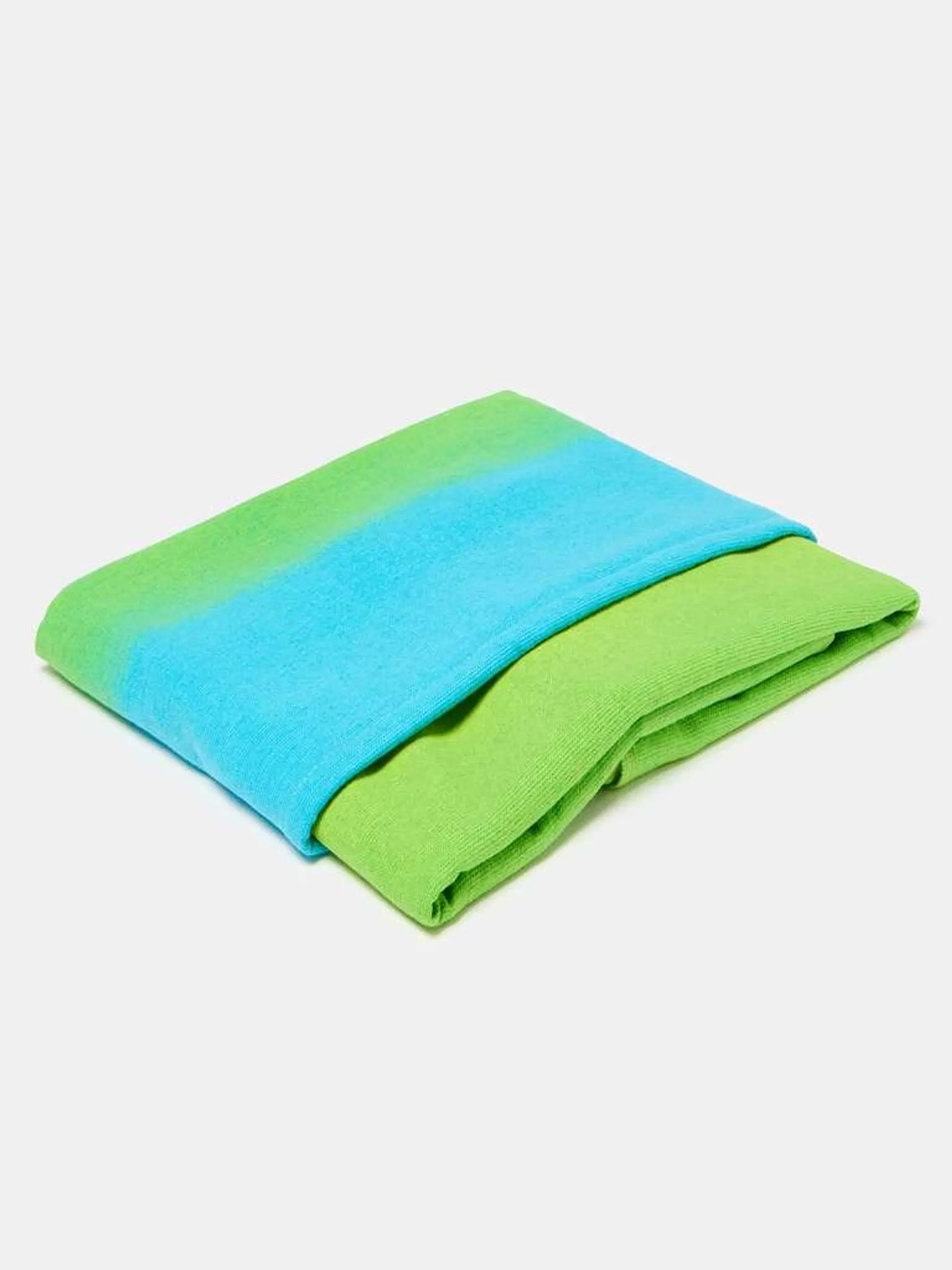 Green/Blue Beach towel in reverse degradé French Terry