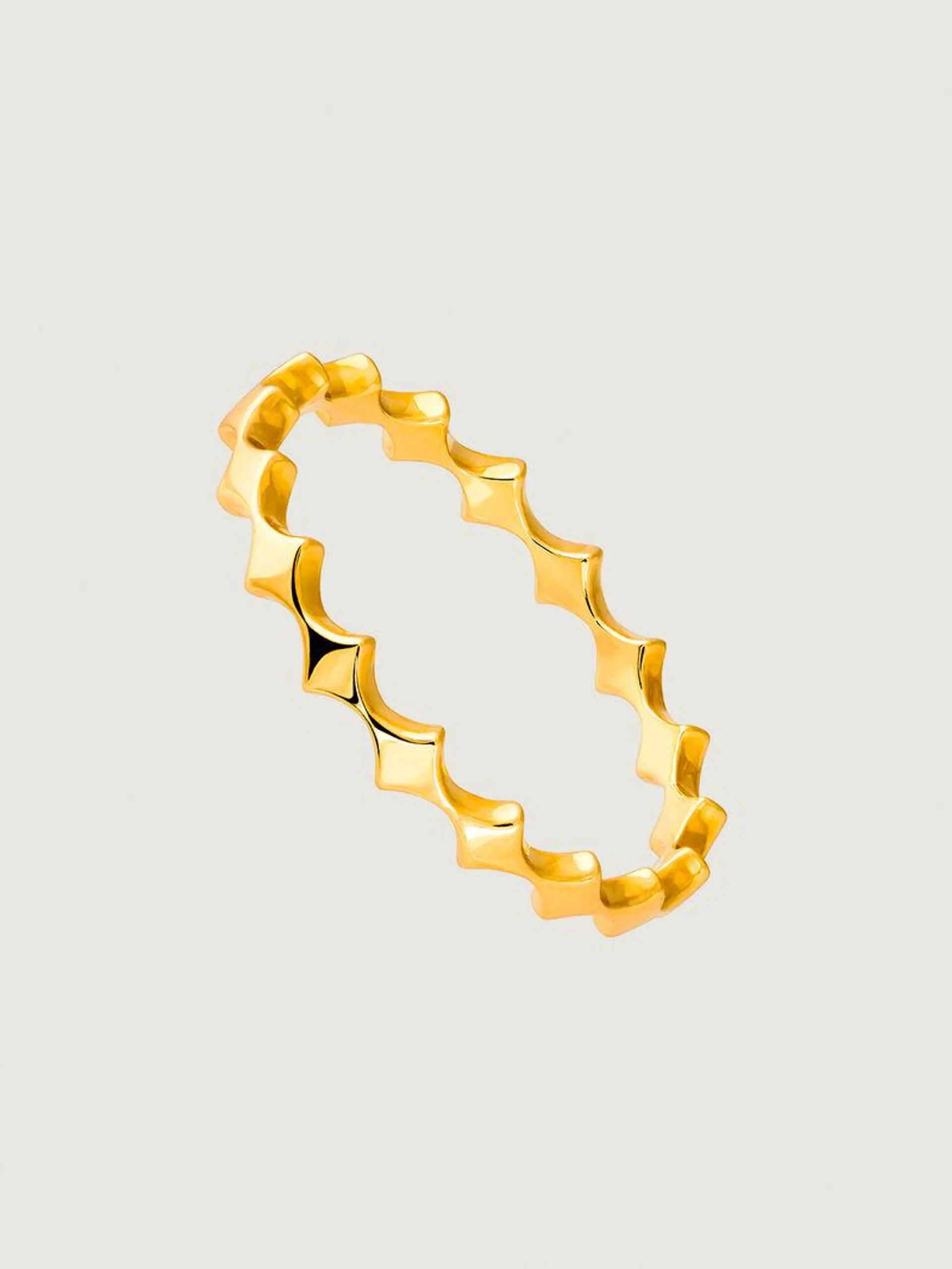 Anillo de oro amarillo de 9K con rombos